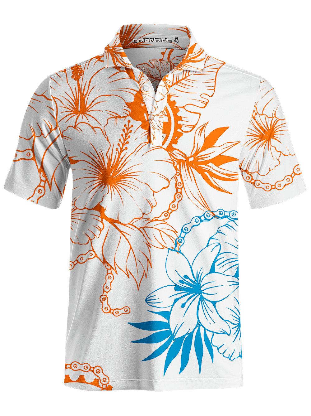 Orionride Bright Hibiscus Flowers Men's Polo Shirt
