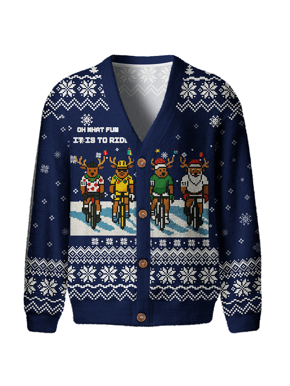 Orionride Christmas Reindeer Men's Cardigan Knit Sweaters