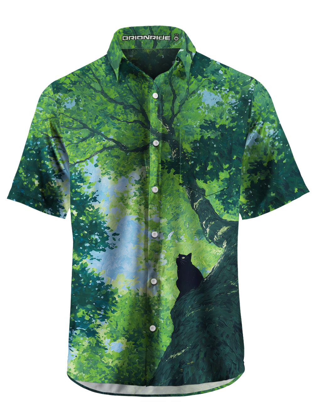 Orionride Cat in Tree Zipper Pockets Ultra Lightweight Short Sleeves Gravel Shirt
