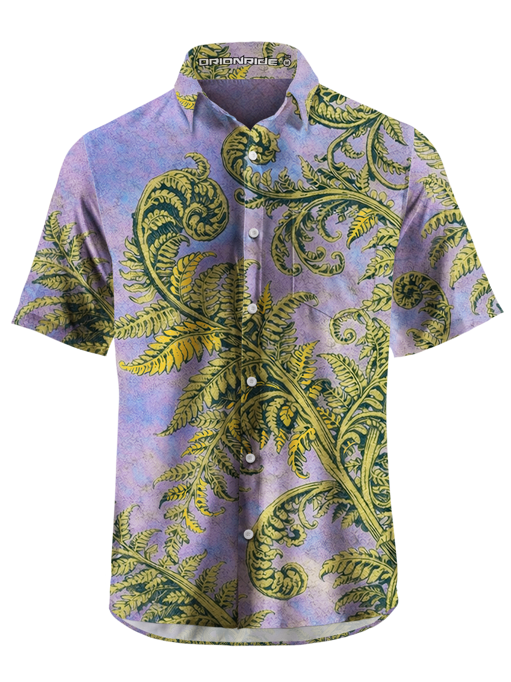 Orionride Golden Ferns Zipper Pockets Ultra Lightweight Short Sleeves Gravel Shirt