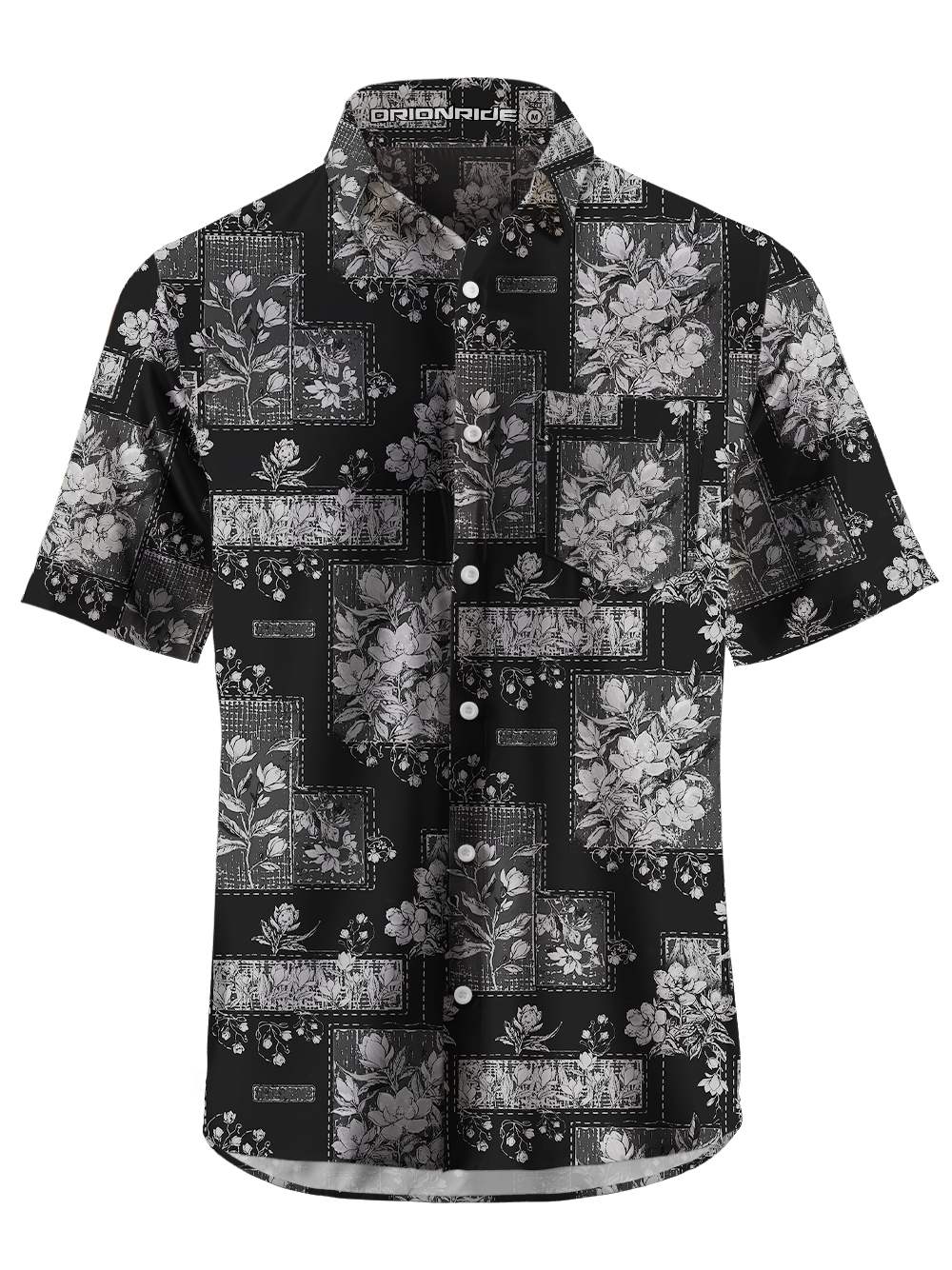 Orionride Flower Arrangement Zipper Pockets Ultra Lightweight Short Sleeves Gravel Shirt