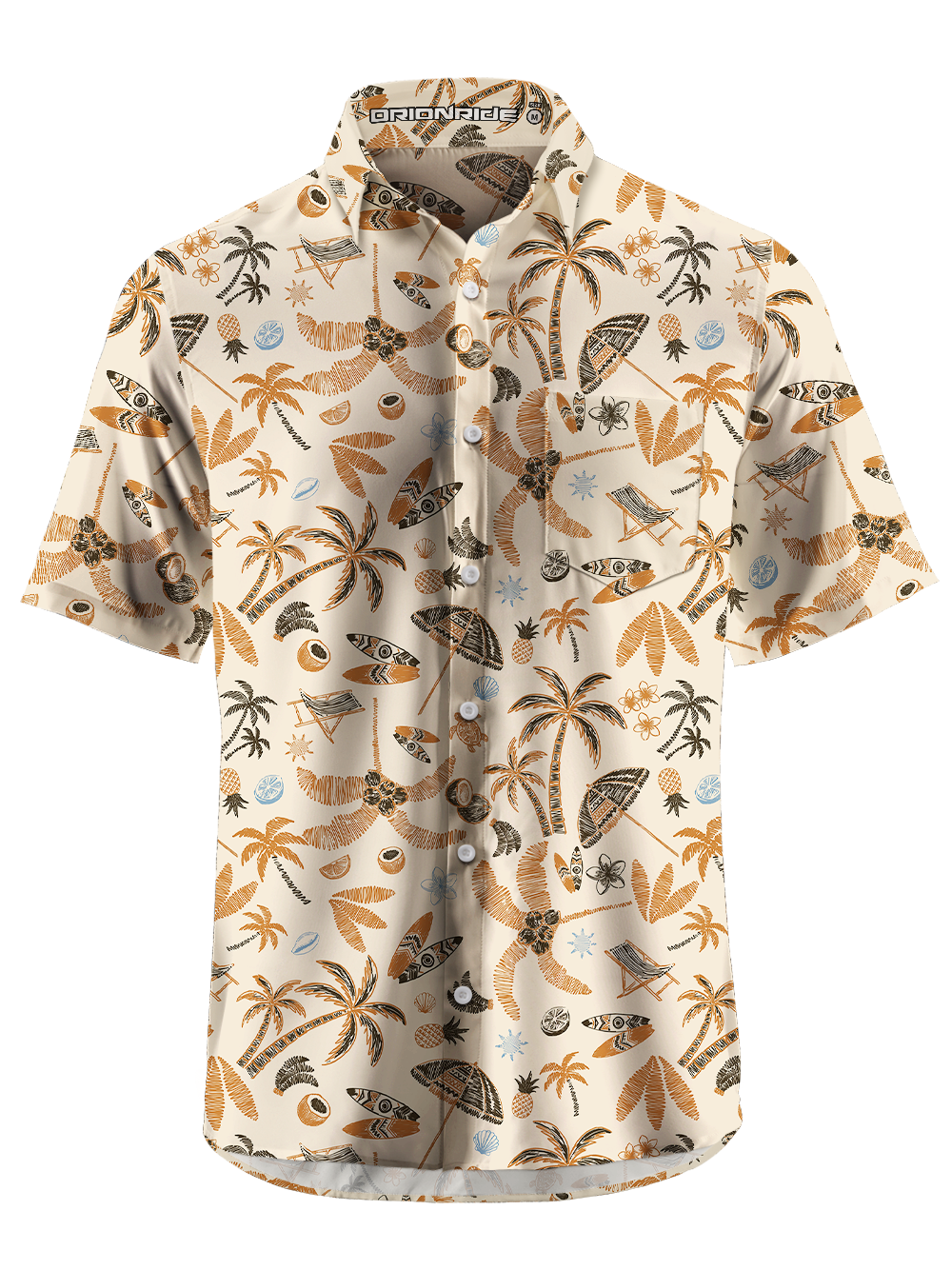 Orionride Summer Surfing Zipper Pockets Ultra Lightweight Short Sleeves Gravel Shirt