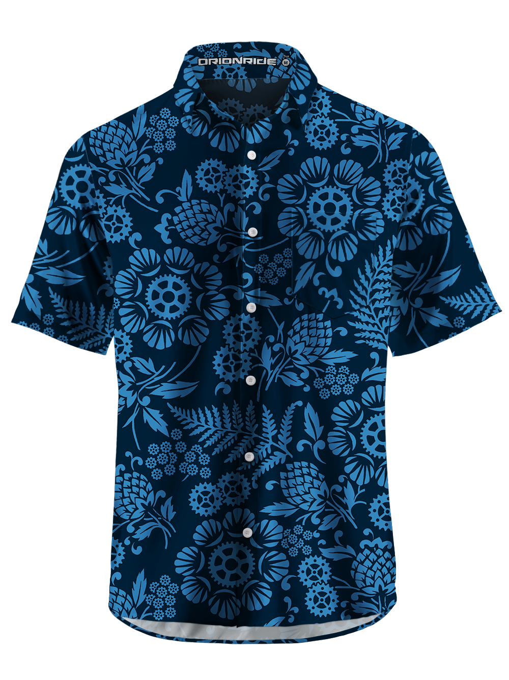 Orionride Vines And Scroll Patterns Zipper Pockets Ultra Lightweight Short Sleeves Gravel Shirt