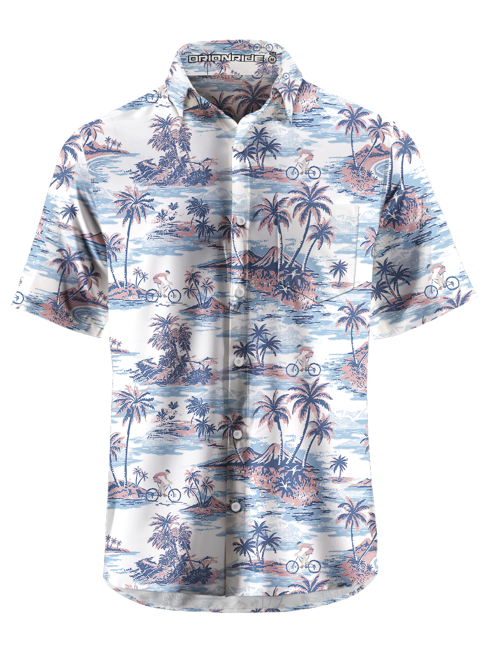 Orionride Dreamy Island Zipper Pockets Ultra Lightweight Short Sleeves Gravel Shirt