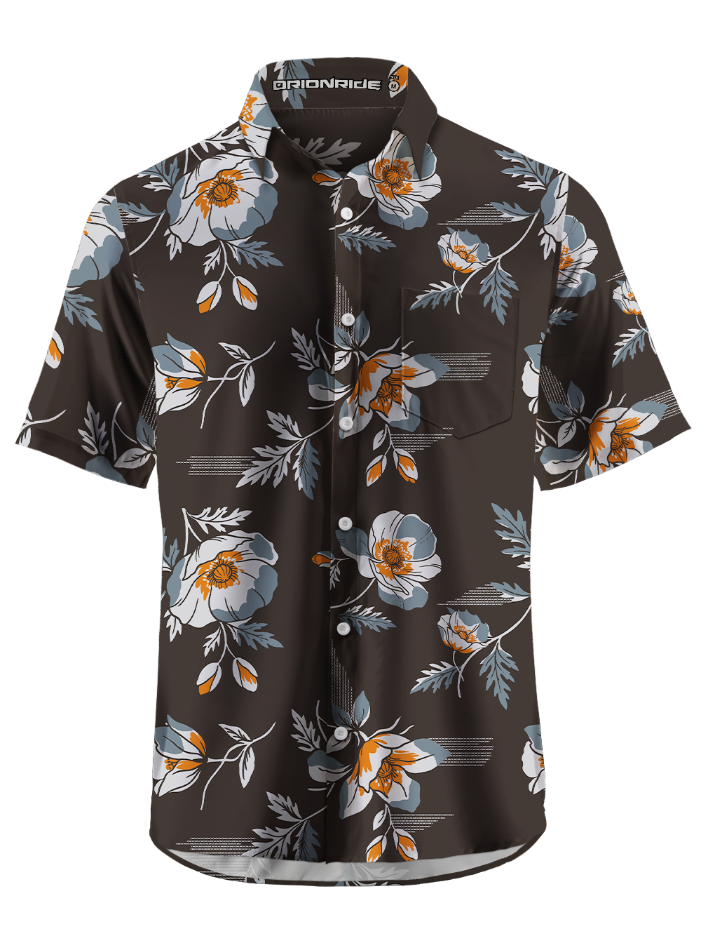 Orionride Floral Echoes Zipper Pockets Ultra Lightweight Short Sleeves Gravel Shirt