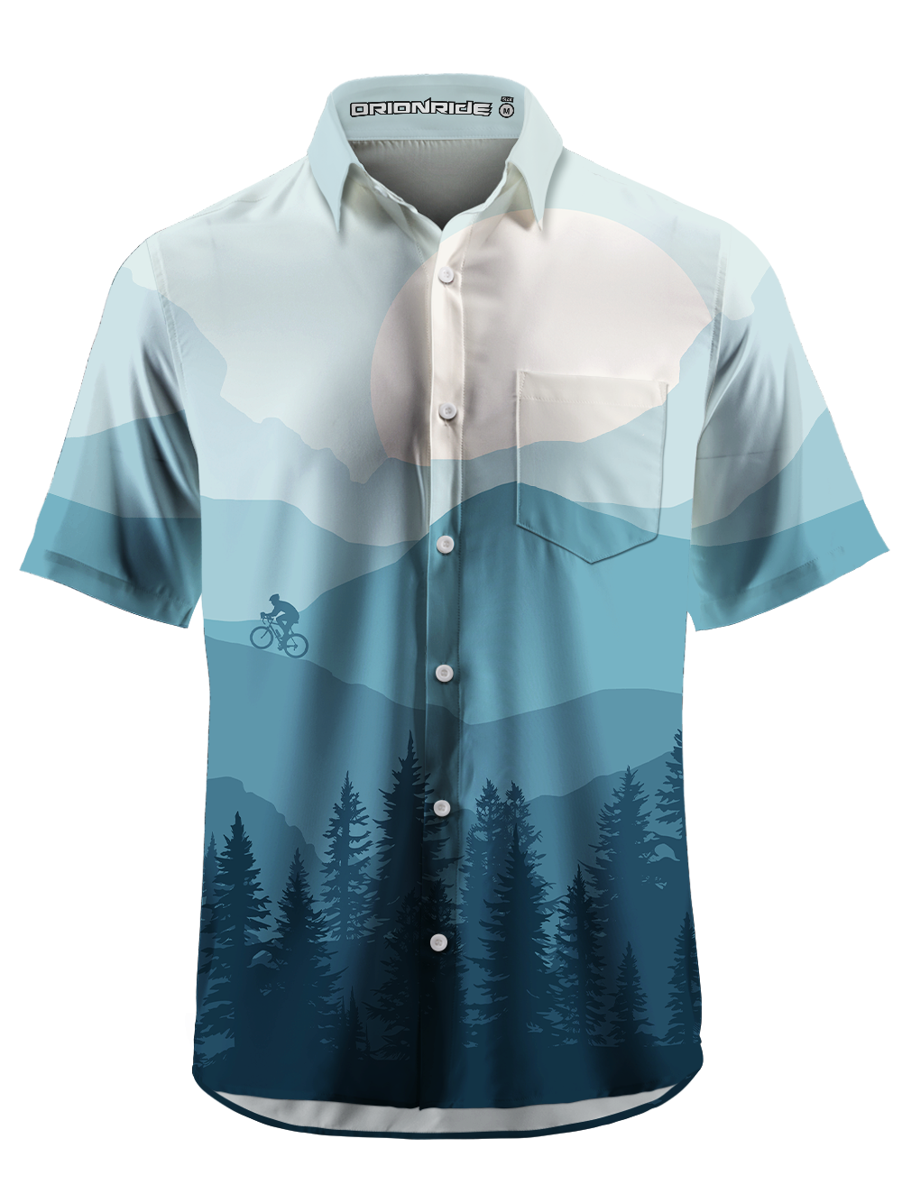 Orionride Warm Pine Shadow Zipper Pockets Ultra Lightweight Short Sleeves Gravel Shirt