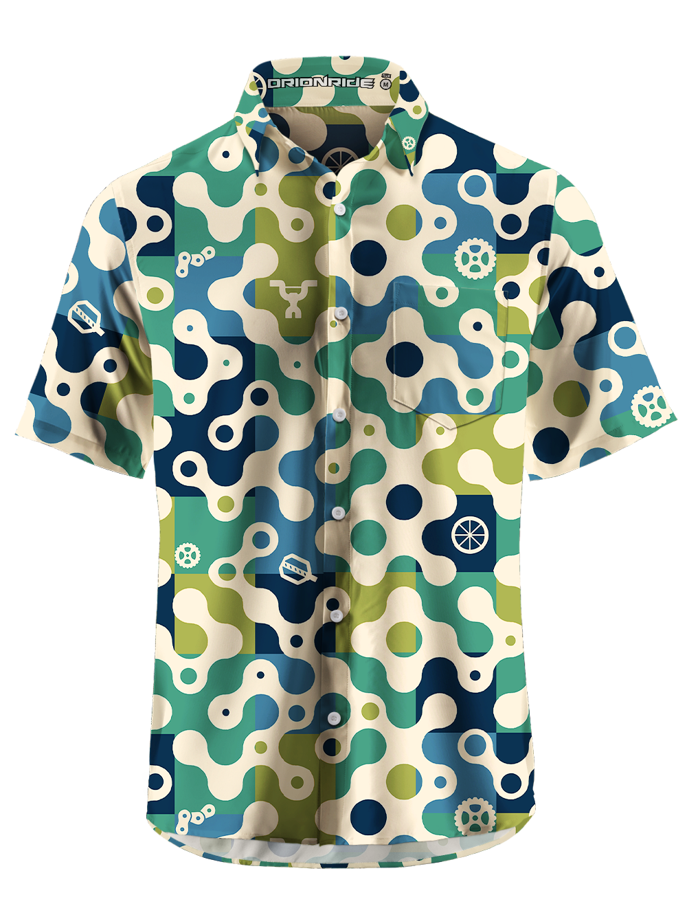 Orionride Colored Splicing Parts Zipper Pockets Ultra Lightweight Short Sleeves Gravel Shirt