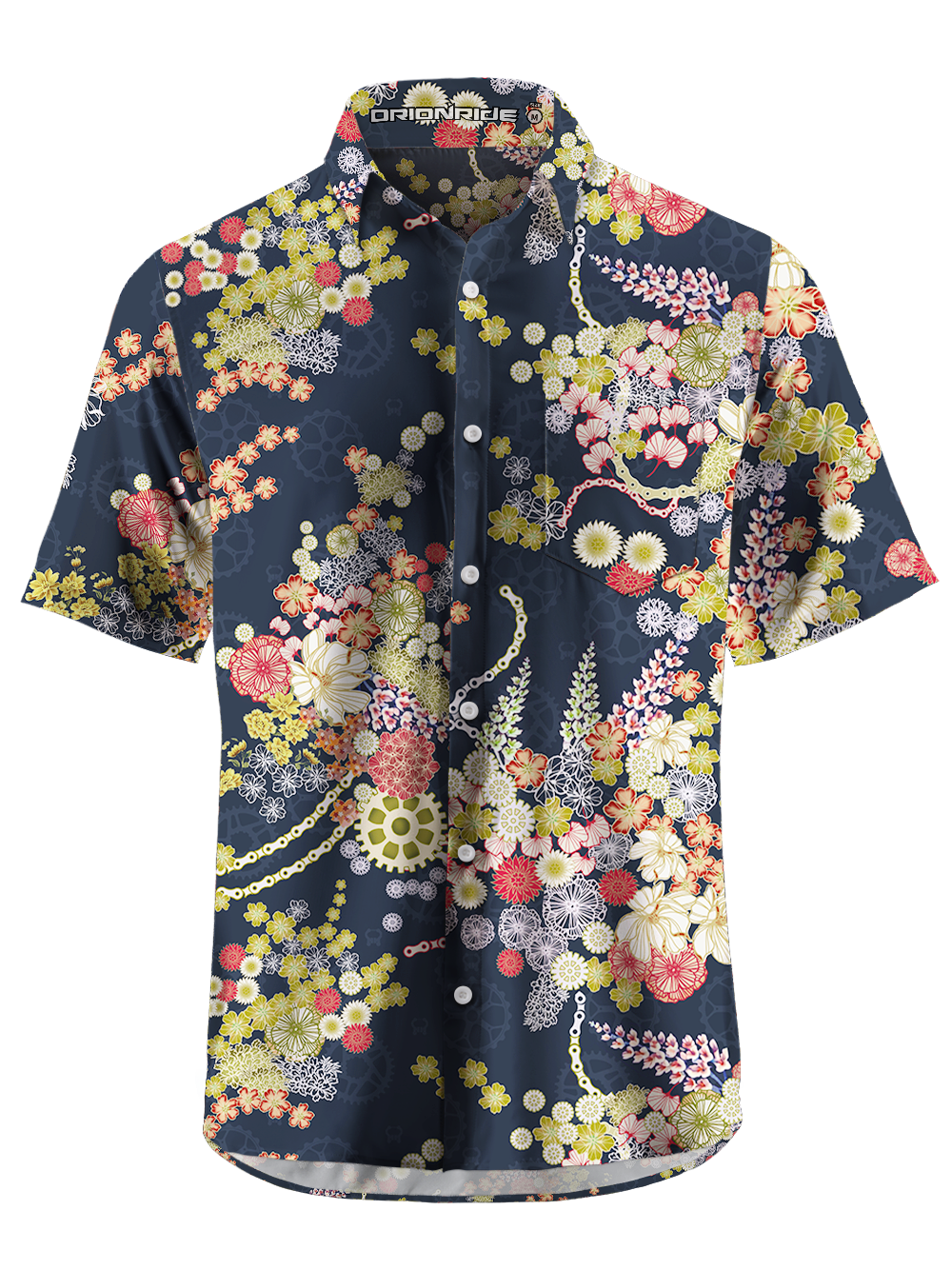 Orionride Blooming Gear Flower Zipper Pockets Ultra Lightweight Short Sleeves Gravel Shirt