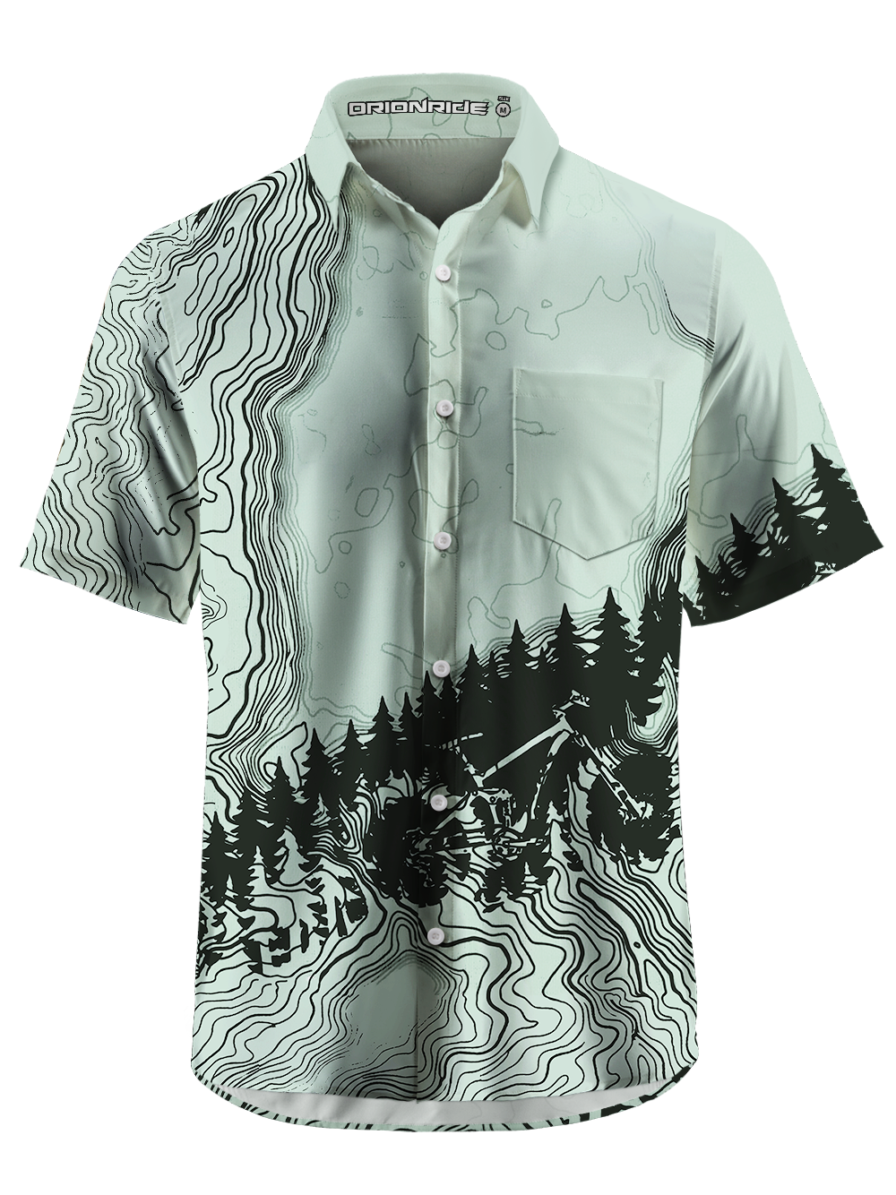 Orionride Sunrise Contour Lines Zipper Pockets Ultra Lightweight Short Sleeves Gravel Shirt