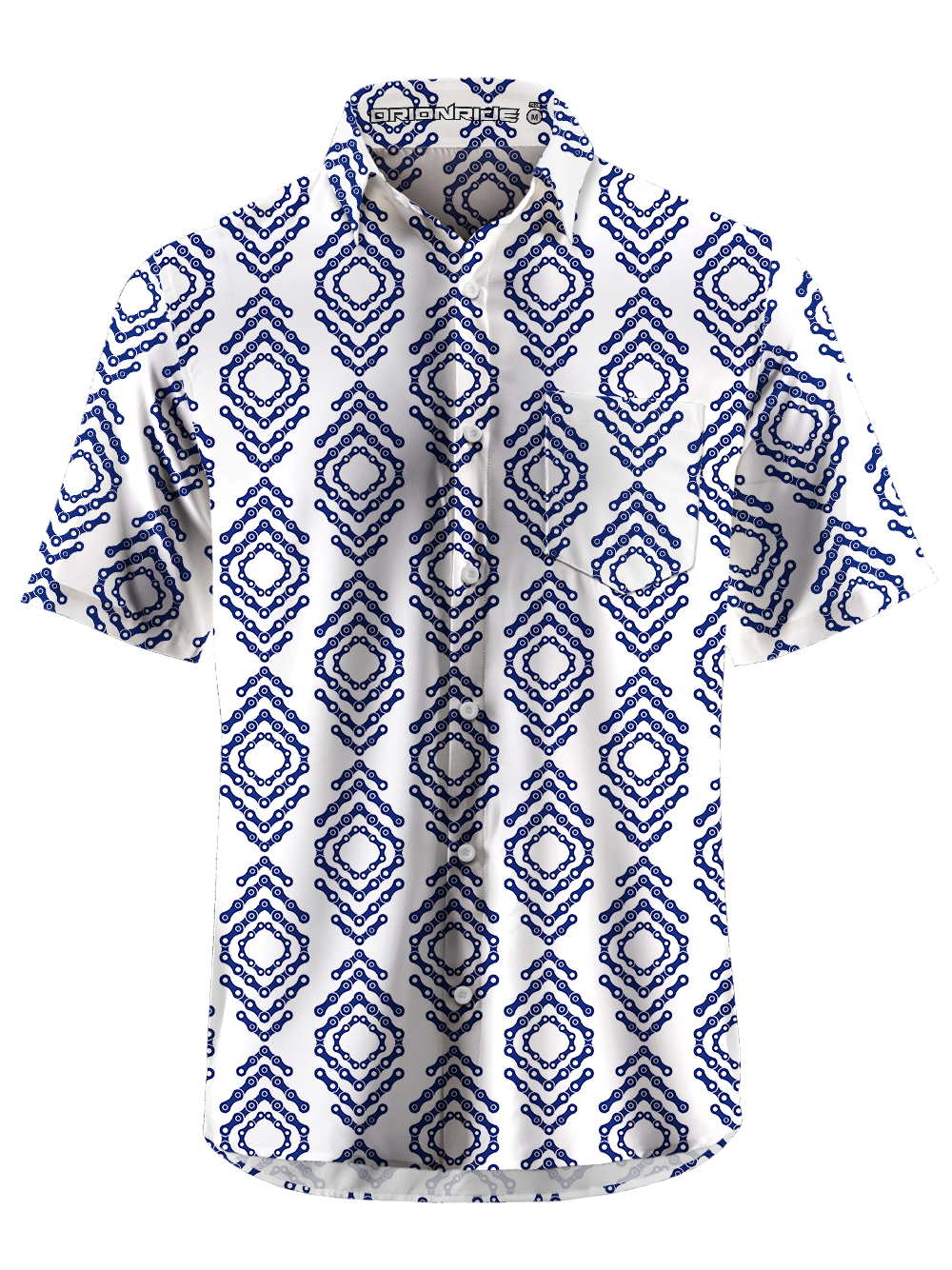 Orionride Chain-Like Lines Zipper Pockets Ultra Lightweight Short Sleeves Gravel Shirt