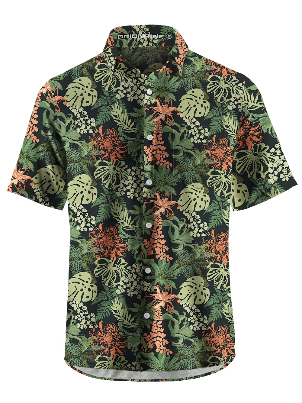 Orionride Diverse Plants Zipper Pockets Ultra Lightweight Short Sleeves Gravel Shirt