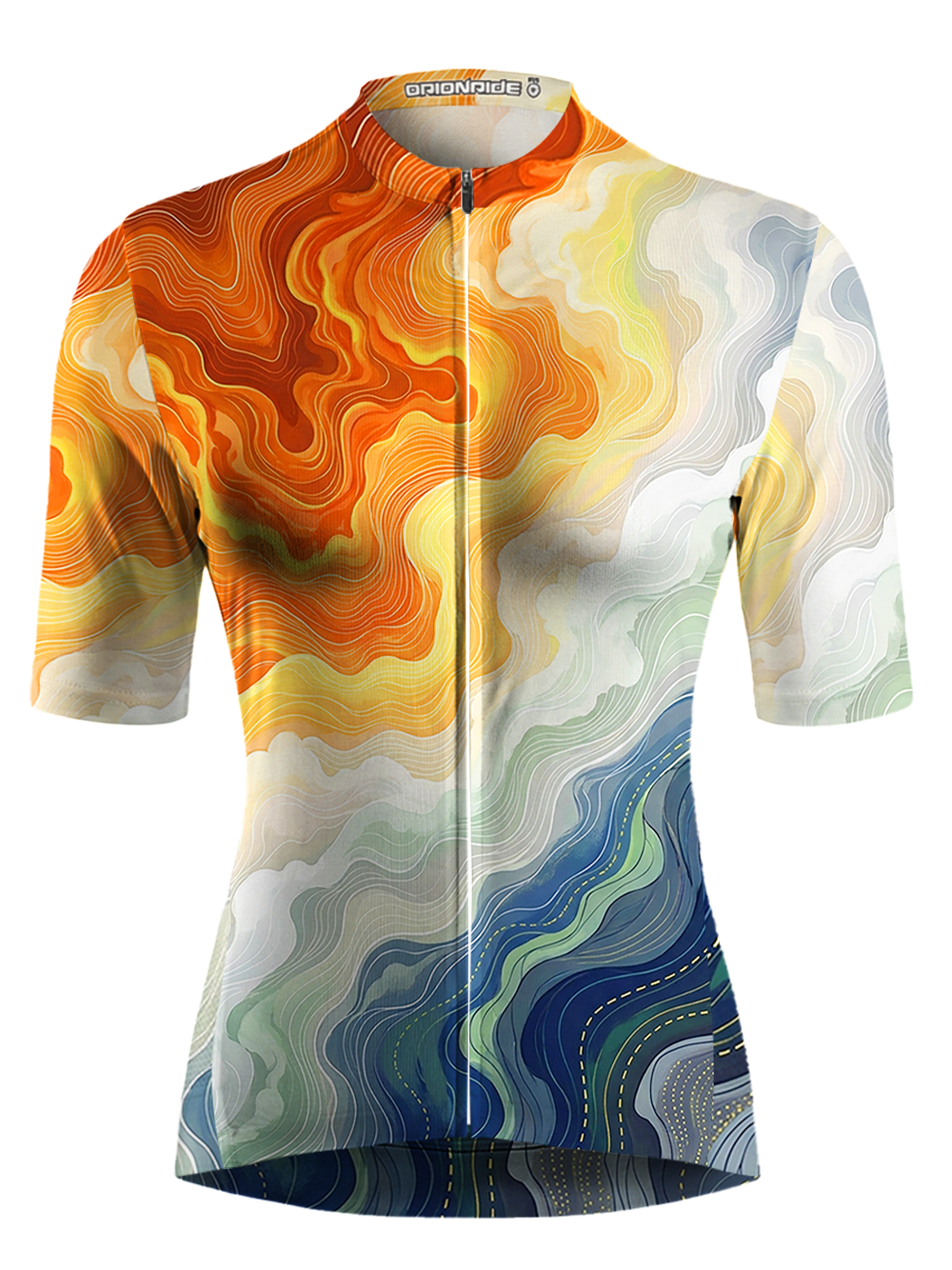 Orionride Undulating Contour Lines Short Sleeves Women's Jersey
