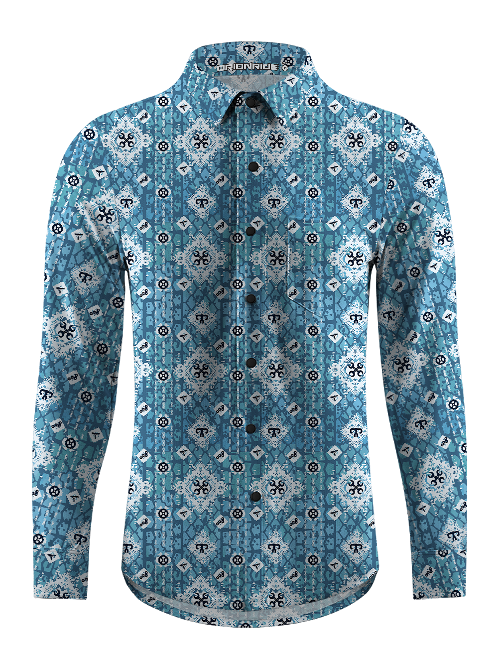 Orionride Wheel Tracks Men's Stretchy Breathable Long Sleeve Gravel Shirt