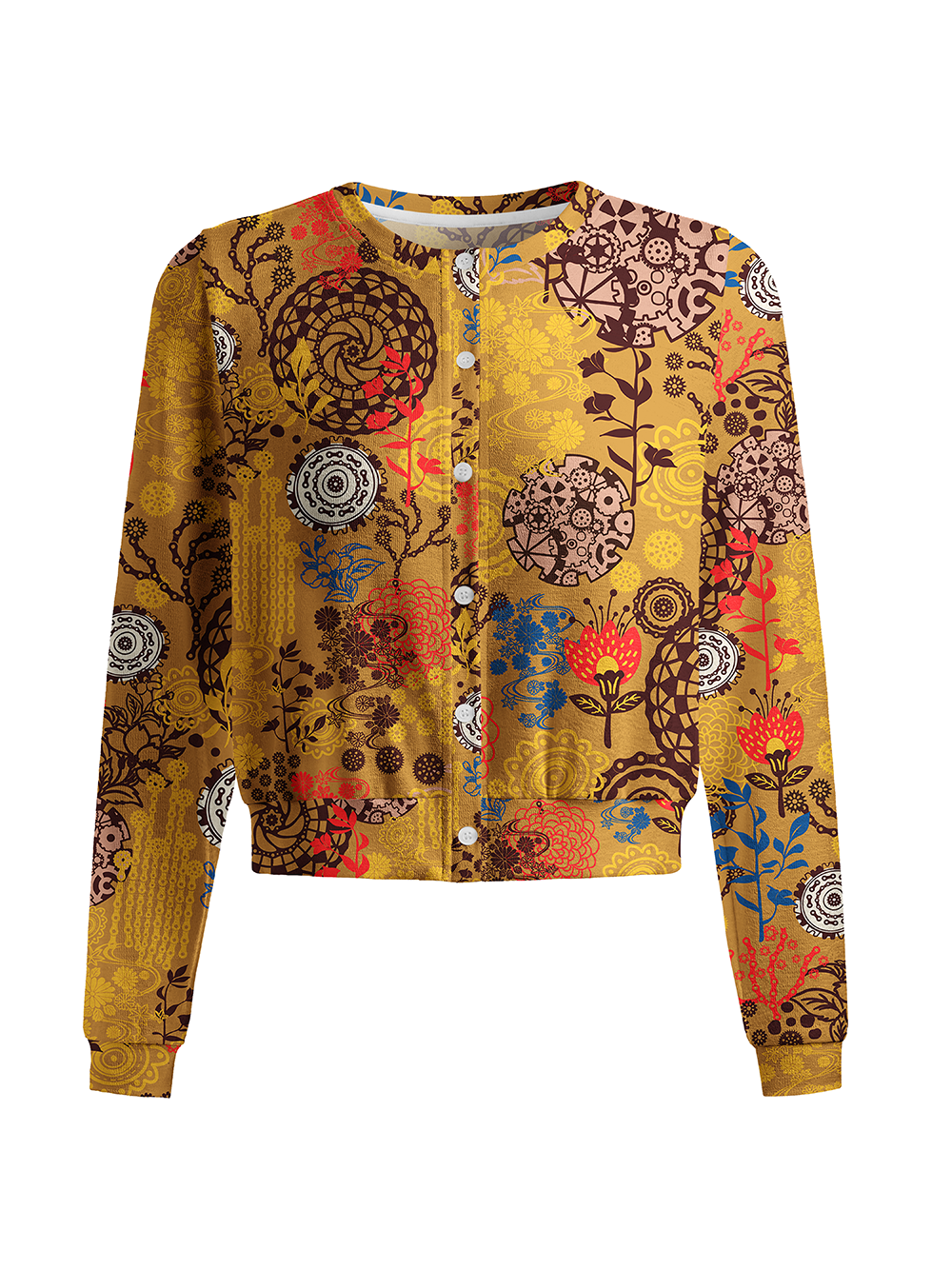 Orionride Magical Flowers Women's Knitted Cardigan