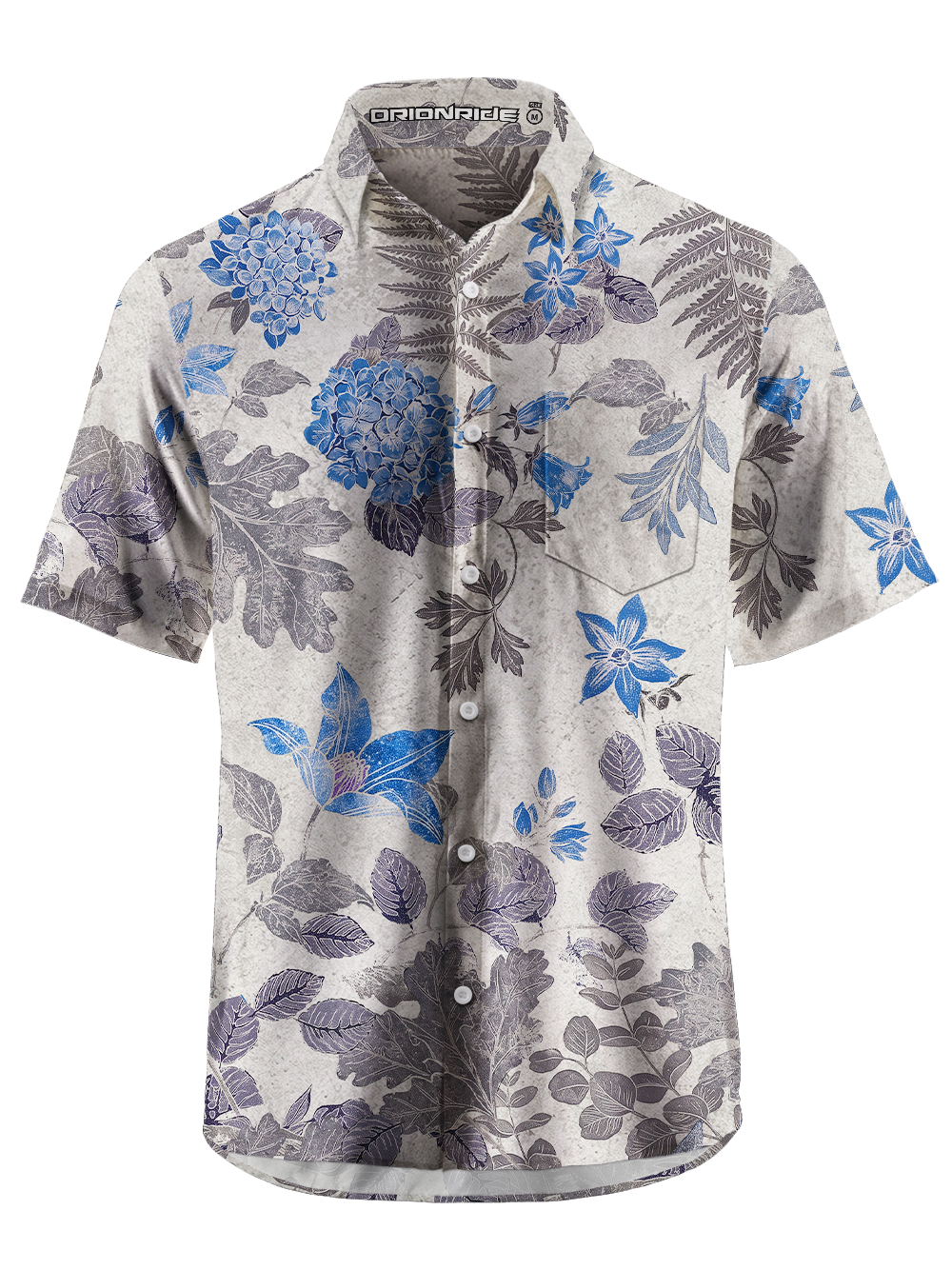 Orionride Cool-toned Plants Zipper Pockets Ultra Lightweight Short Sleeves Gravel Shirt