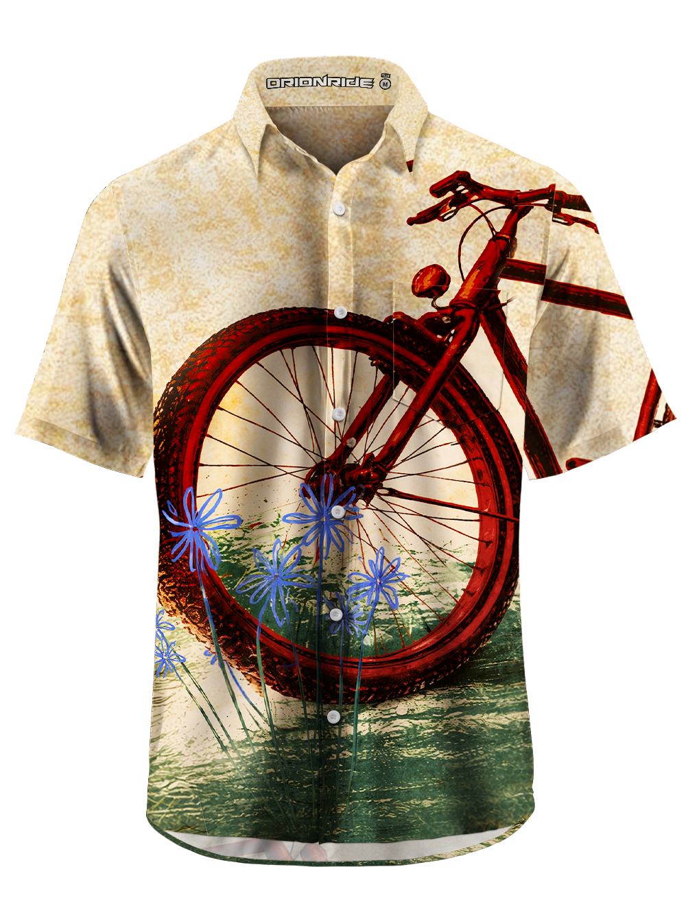 Orionride Bicycles On The Roadside Zipper Pockets Ultra Lightweight Short Sleeves Gravel Shirt