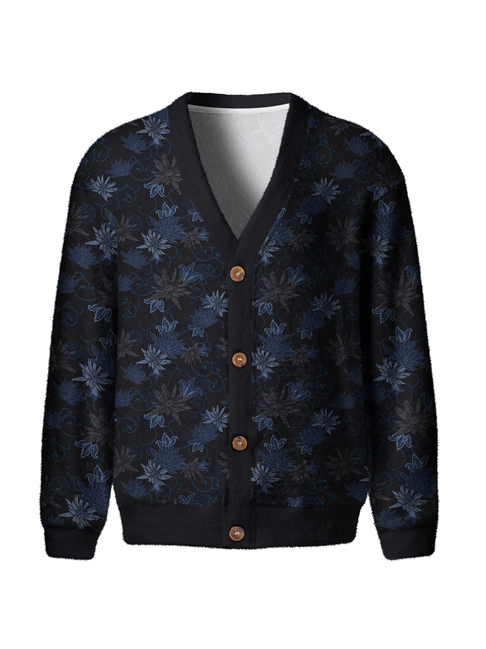 Orionride Dark Flowers Men's Cardigan Knit Sweaters