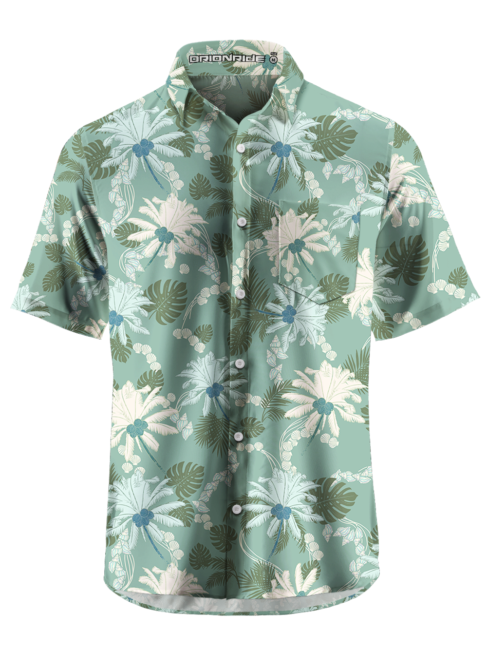 Orionride Coconut Trees Zipper Pockets Ultra Lightweight Short Sleeves Gravel Shirt
