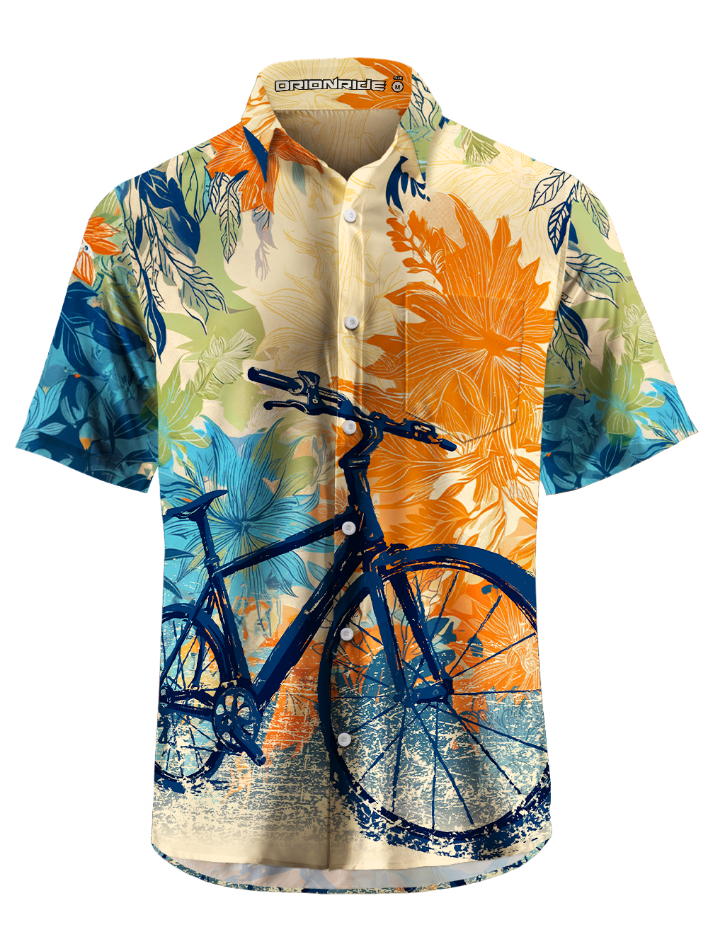 Orionride Cycling Stamps Zipper Pockets Ultra Lightweight Short Sleeves Gravel Shirt