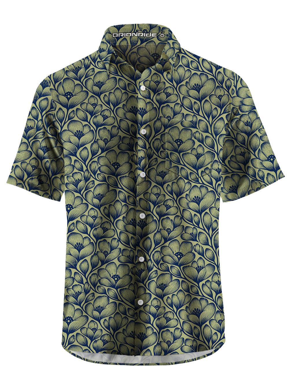 Orionride Flowers Line Zipper Pockets Ultra Lightweight Short Sleeves Gravel Shirt