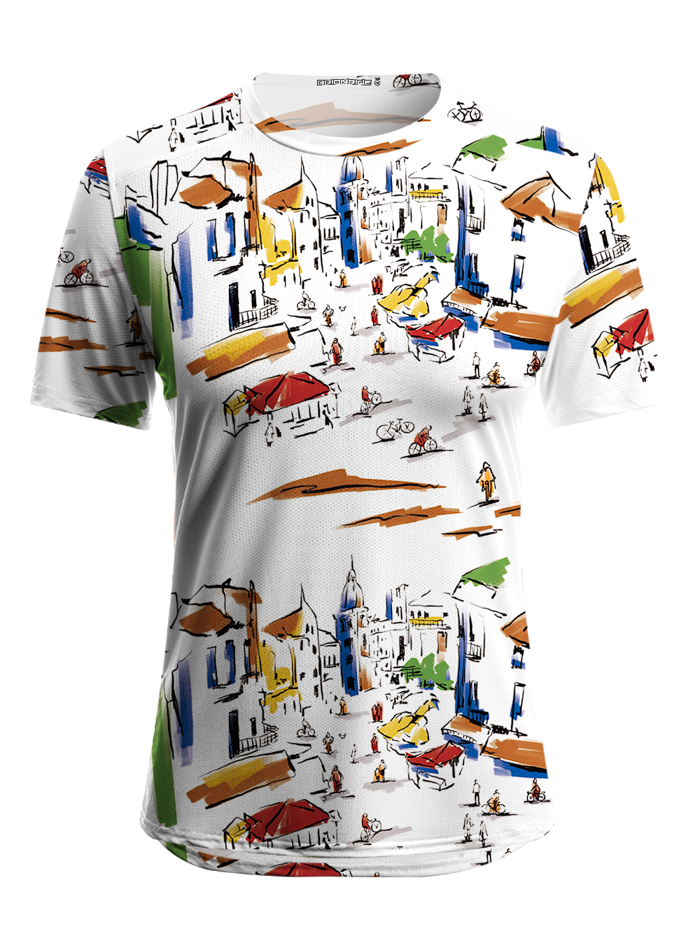 Orionride Hand-painted Street Scene Women's Breathable Short Sleeve T-shirt