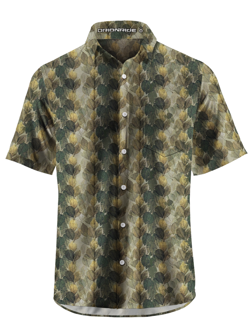Orionride Double Shadows Of Leaves Zipper Pockets Ultra Lightweight Short Sleeves Gravel Shirt