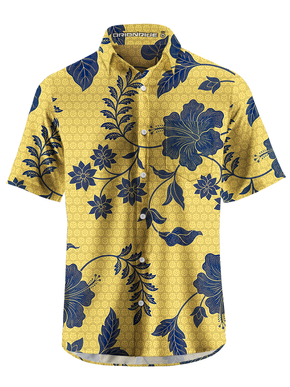 Orionride Large Hibiscus Flowers Zipper Pockets Ultra Lightweight Short Sleeves Gravel Shirt