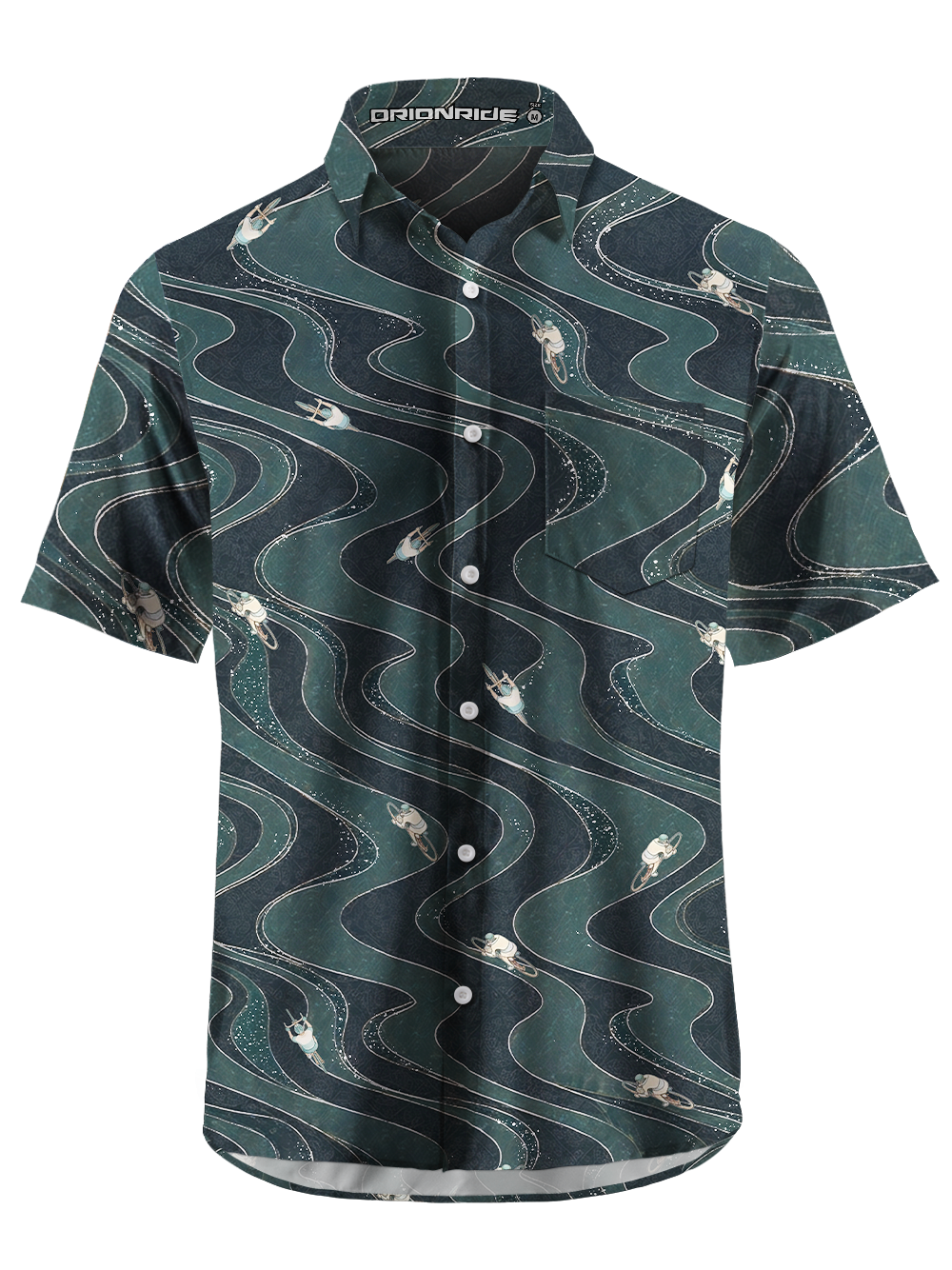 Orionride Wavy Highway Zipper Pockets Ultra Lightweight Short Sleeves Gravel Shirt