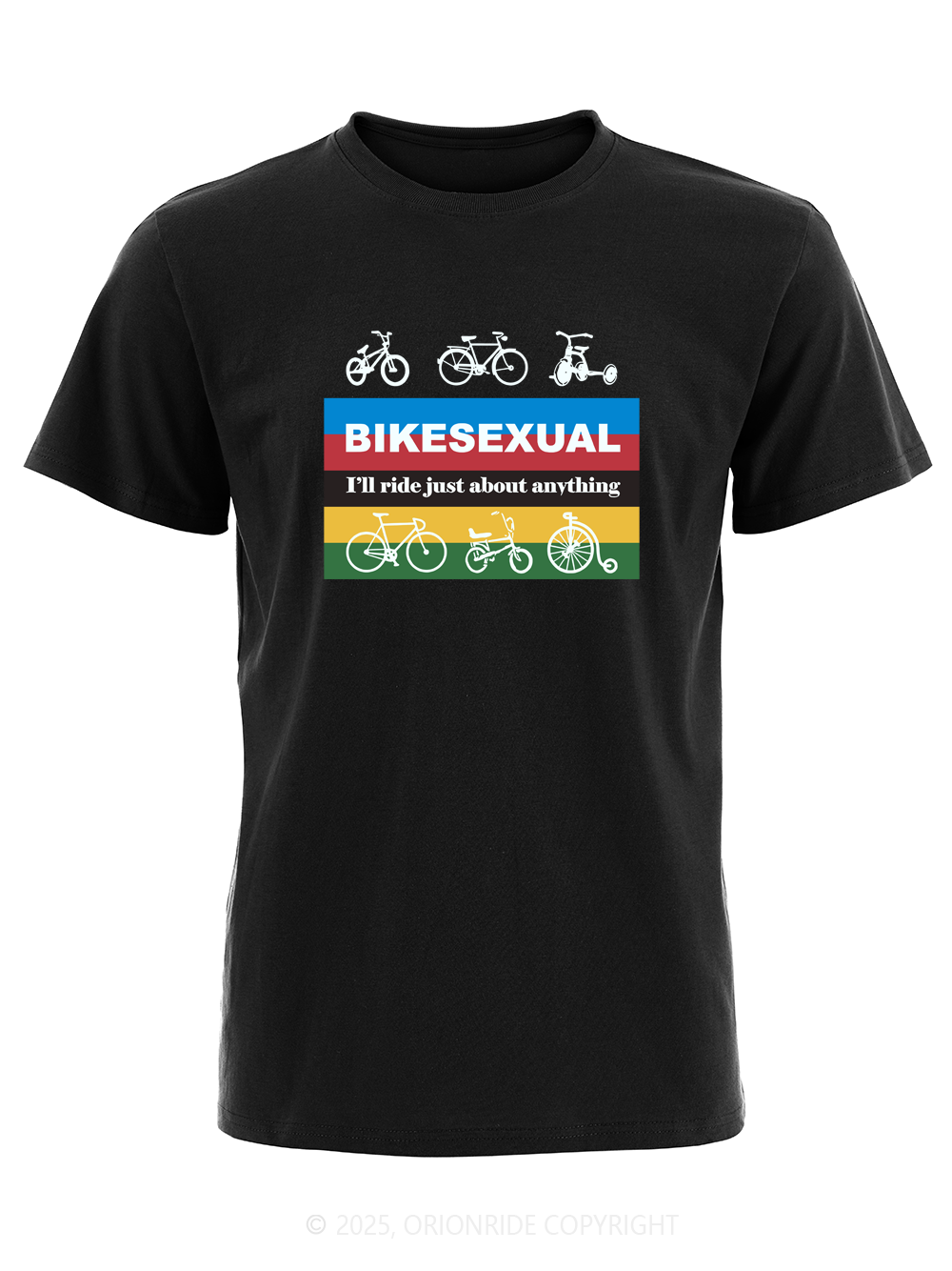 Orionride Color Strip Cycling Short Sleeves Bike T-Shirt