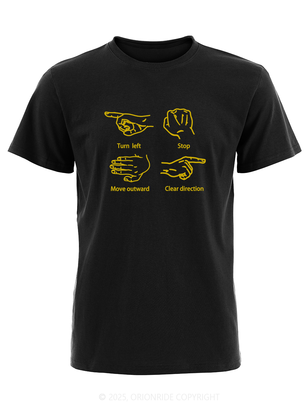 Orionride Bicycle Hand Signals Short Sleeves Bike T-Shirt