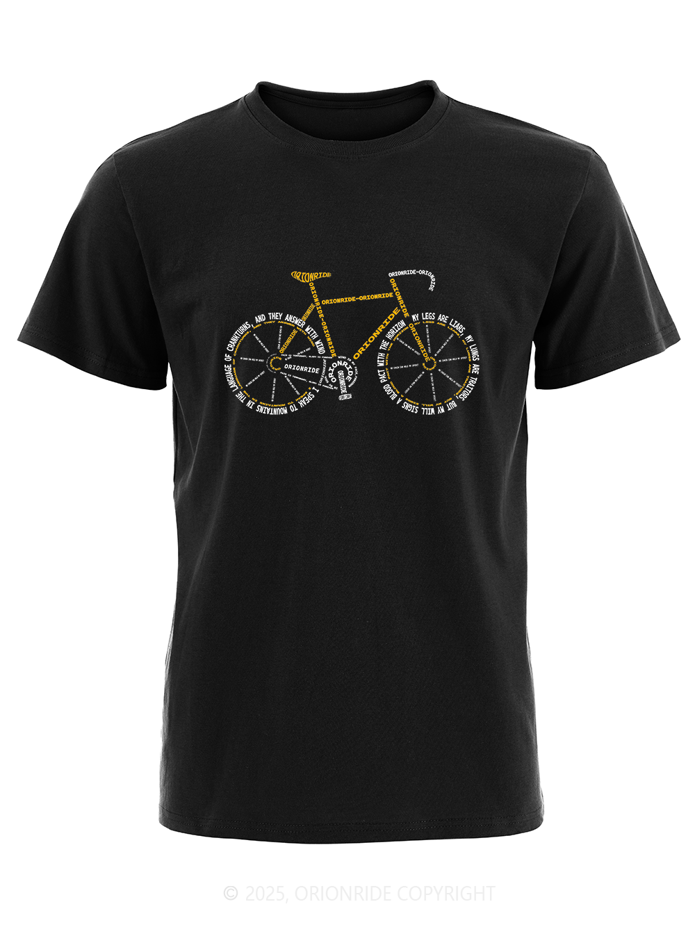 Orionride Letter Stitching Bicycle Short Sleeves Bike T-Shirt
