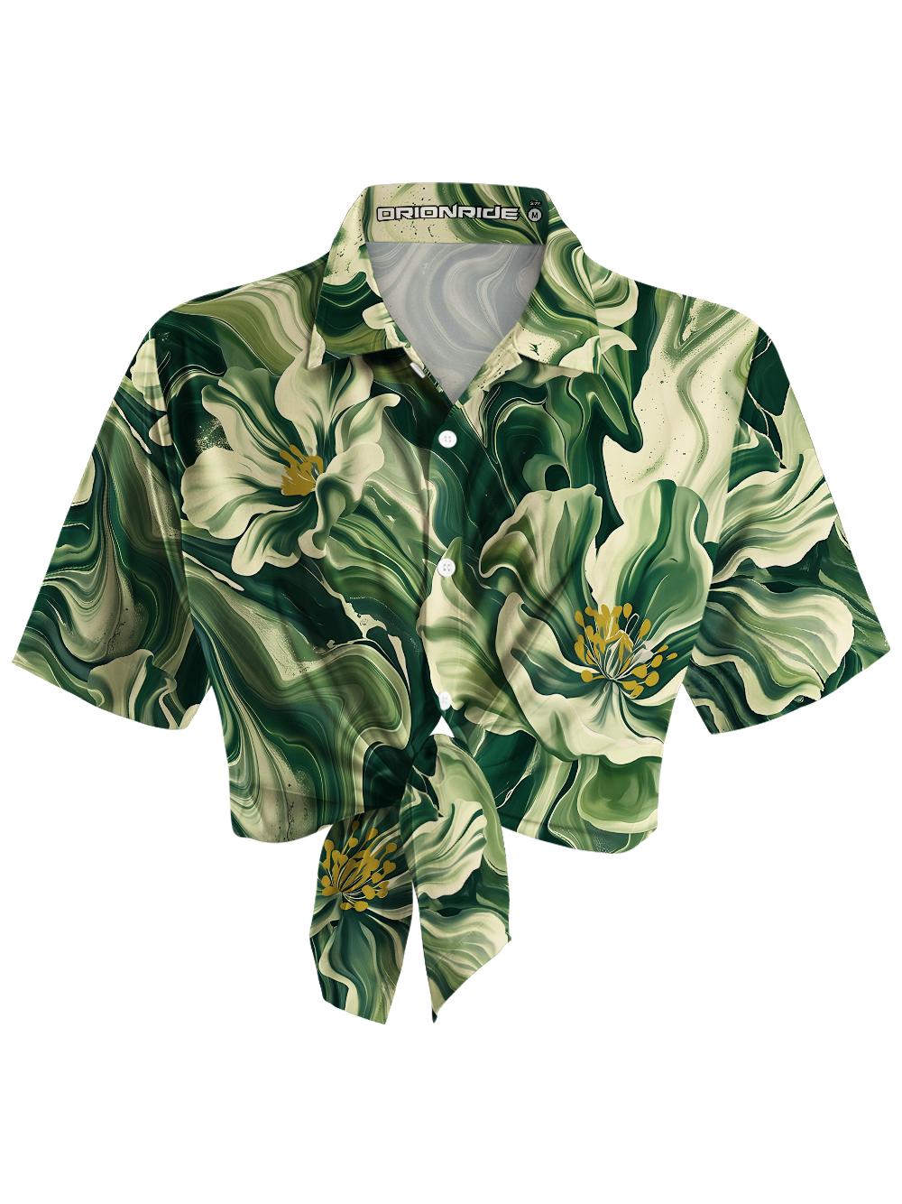 Orionride Fluid Blossoms Zipper Pockets Ultra Lightweight Short Sleeves Women's Gravel Shirt
