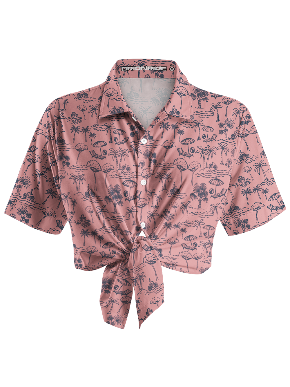 Orionride Beach Coconut Trees Zipper Pockets Ultra Lightweight Short Sleeves Women's Gravel Shirt