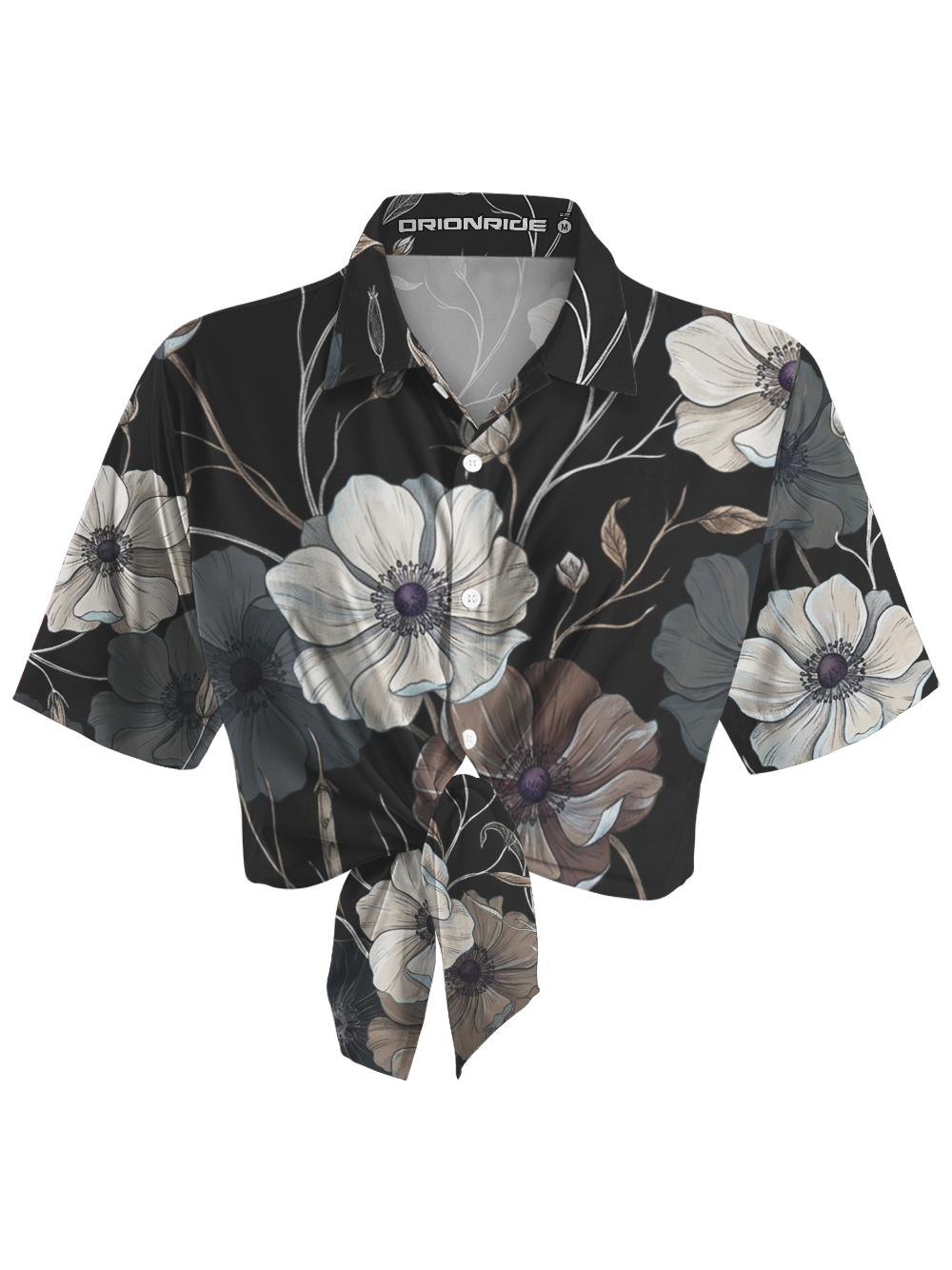 Orionride Delicate Flowers Zipper Pockets Ultra Lightweight Short Sleeves Women's Gravel Shirt