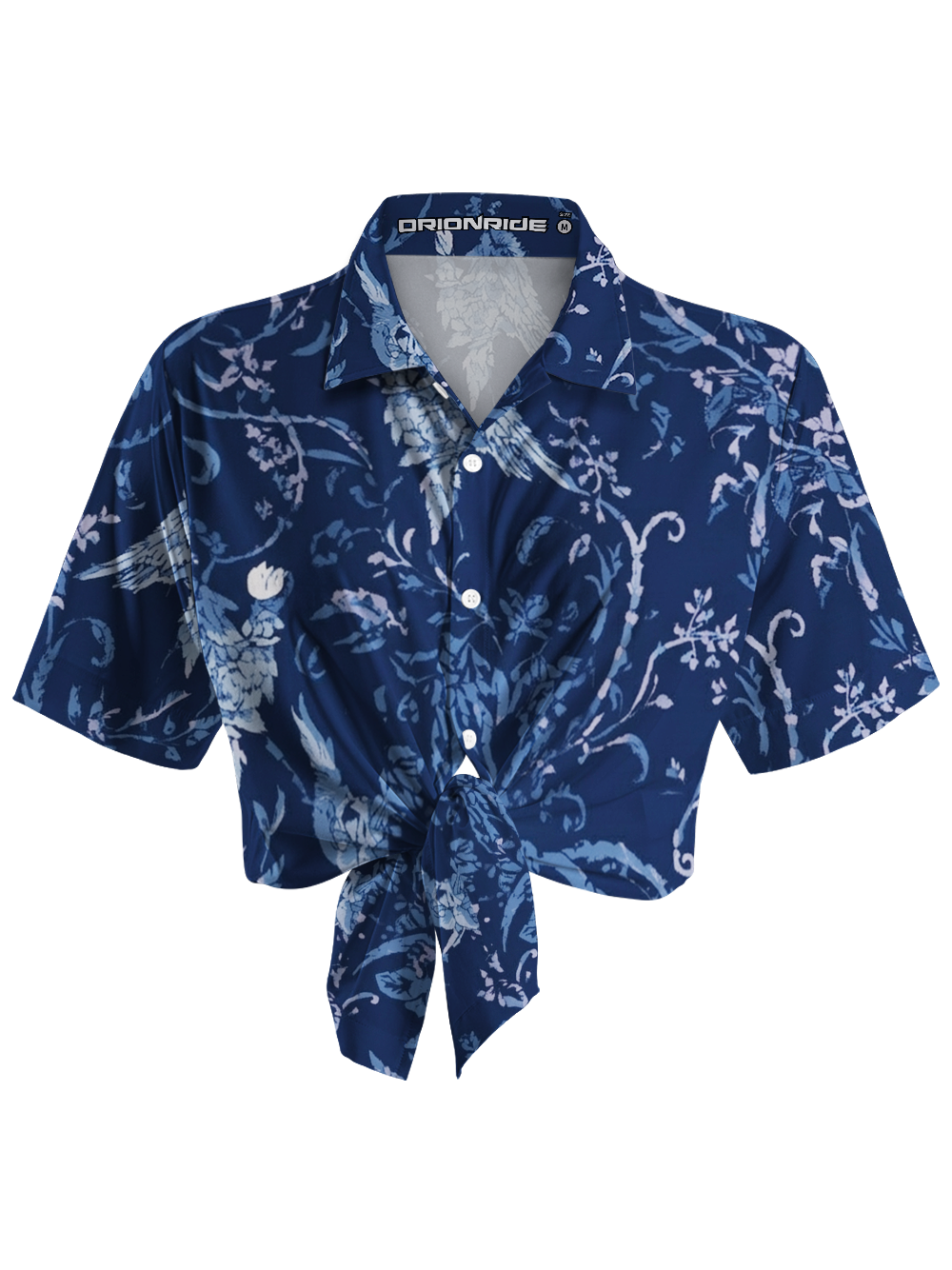 Orionride Deep Blue Forest Zipper Pockets Ultra Lightweight Short Sleeves Women's Gravel Shirt
