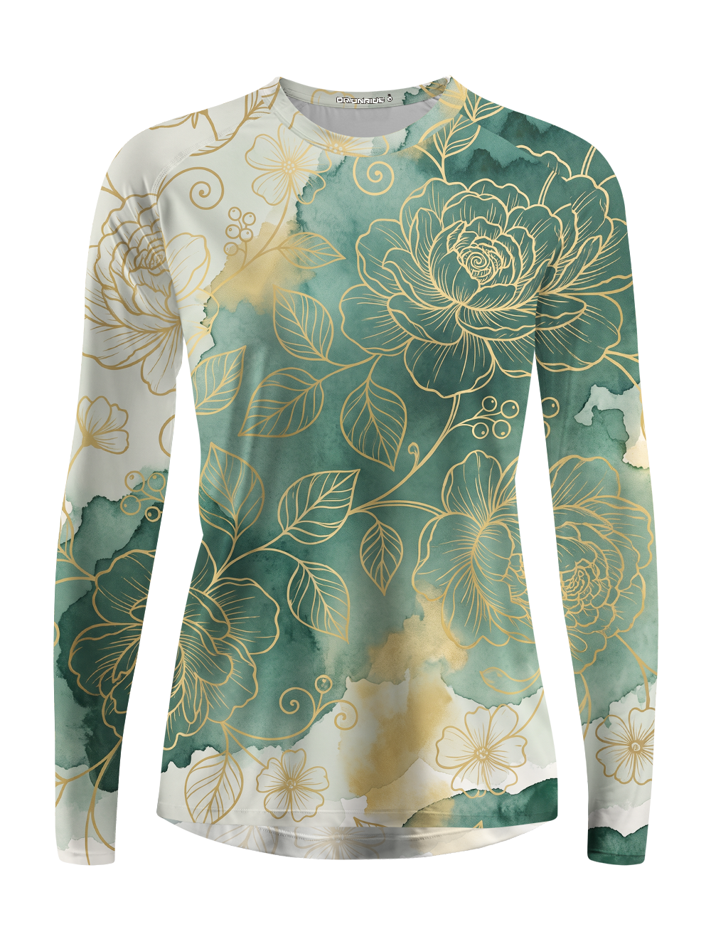 Orionride Gold Thread Flowers Women's Quick Dry Downhill Jersey