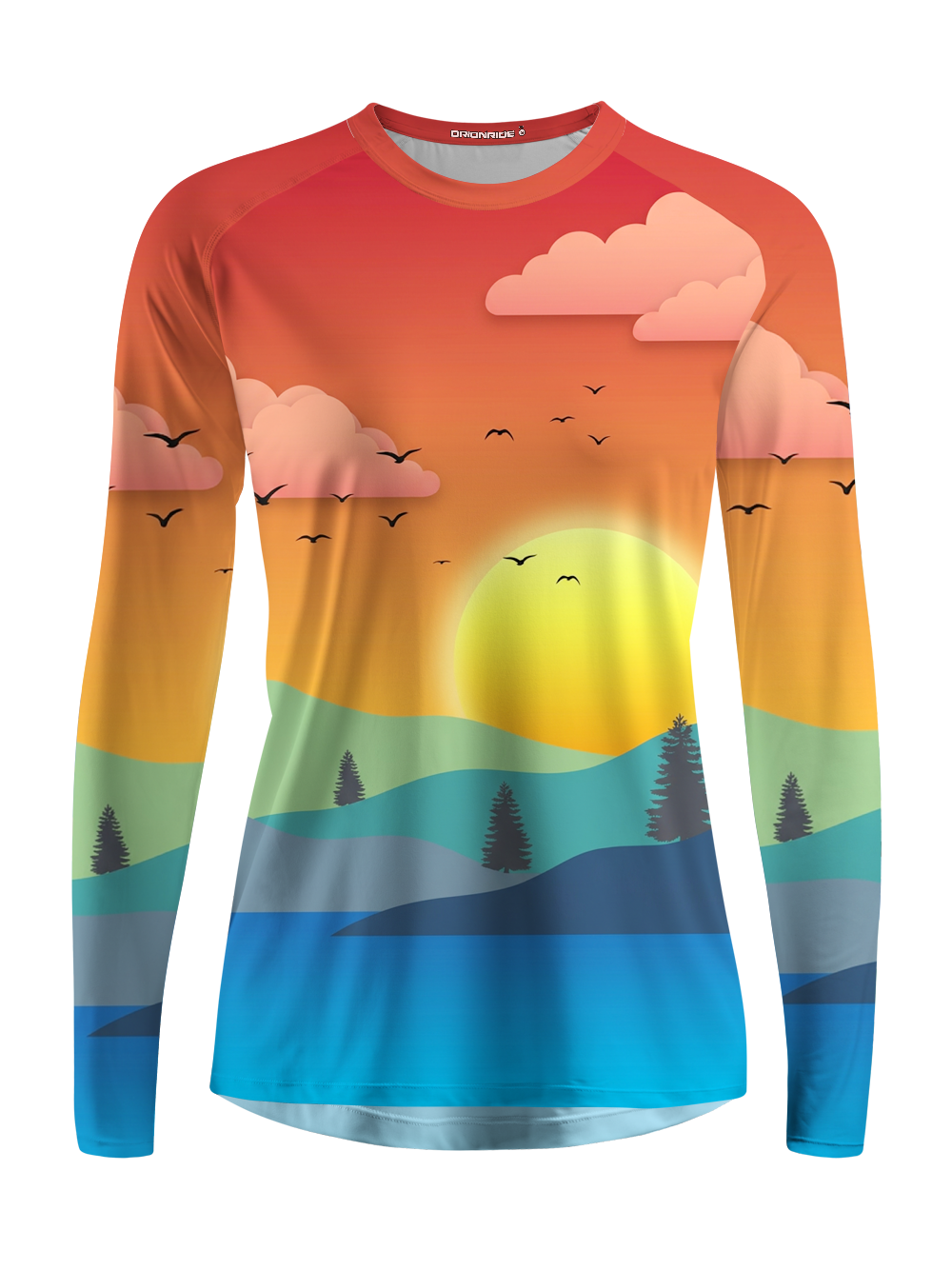 Orionride Warm Lake Sunset Women's Quick Dry Downhill Jersey