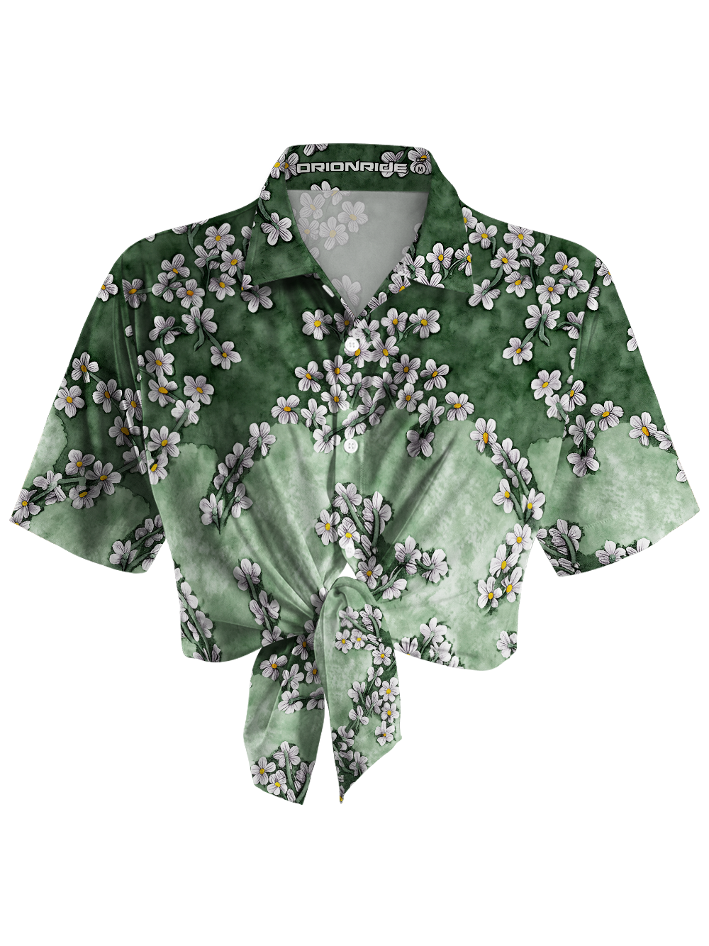Orionride Dye Flower Zipper Pockets Ultra Lightweight Short Sleeves Women's Gravel Shirt