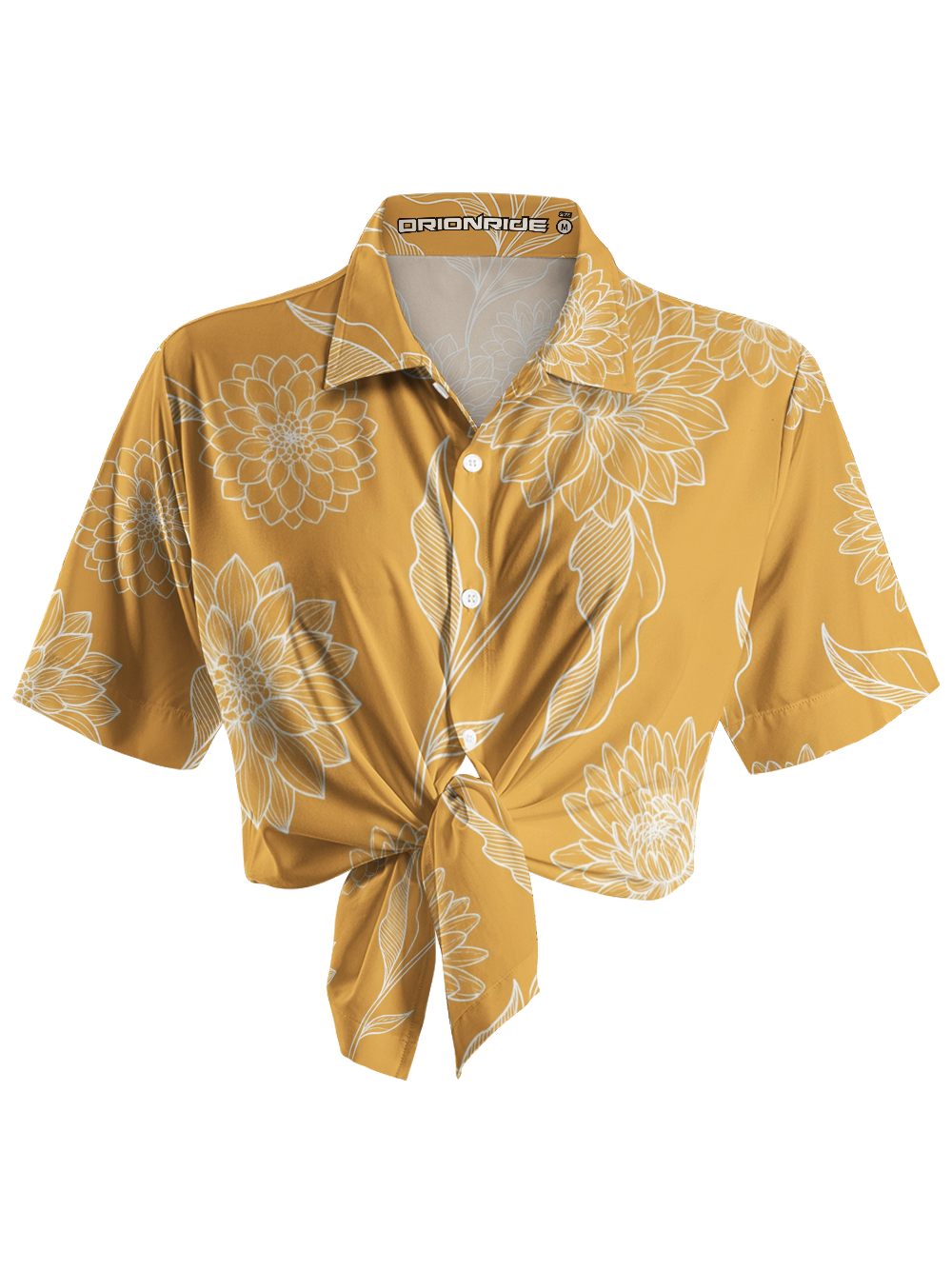 Orionride Golden Sketch Zipper Pockets Ultra Lightweight Short Sleeves Women's Gravel Shirt