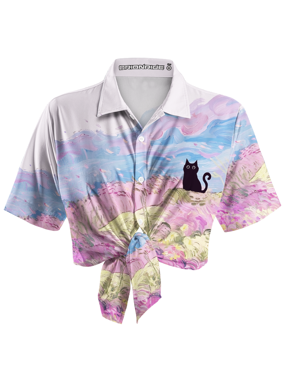 Orionride Dreamy Flower Field Zipper Pockets Ultra Lightweight Short Sleeves Women's Gravel Shirt