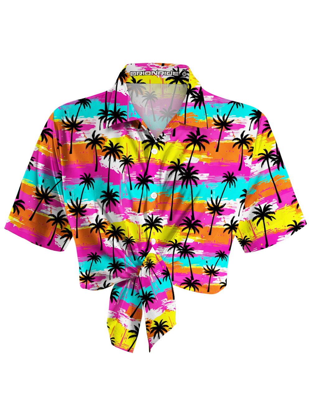 Orionride Colorful Hawaii Zipper Pockets Ultra Lightweight Short Sleeves Women's Gravel Shirt