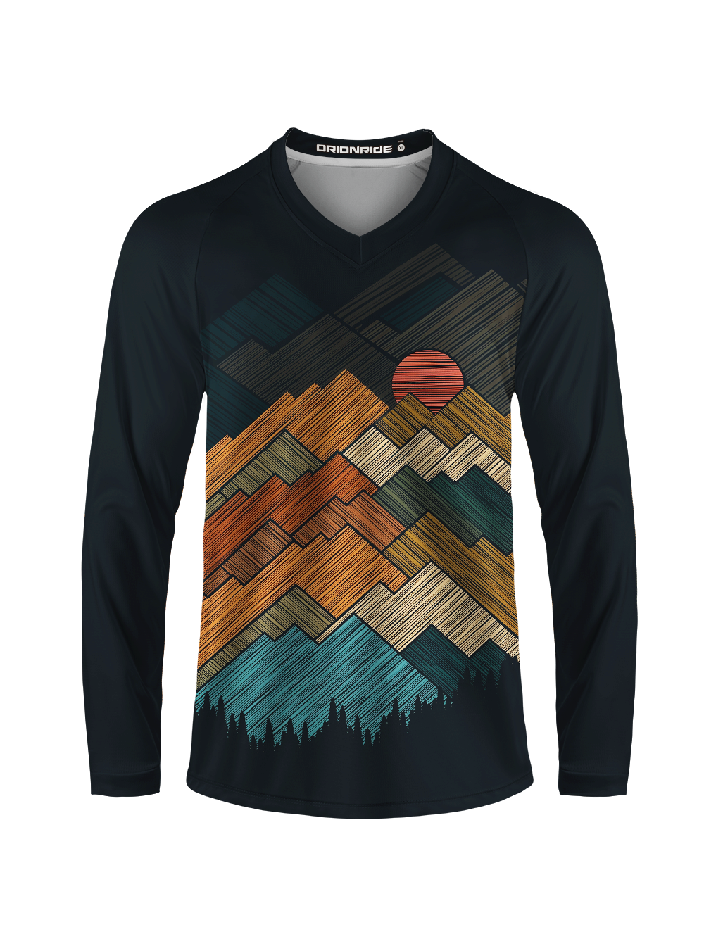 Orionride Draw Mountain Peaks Long Sleeve Downhill Jersey