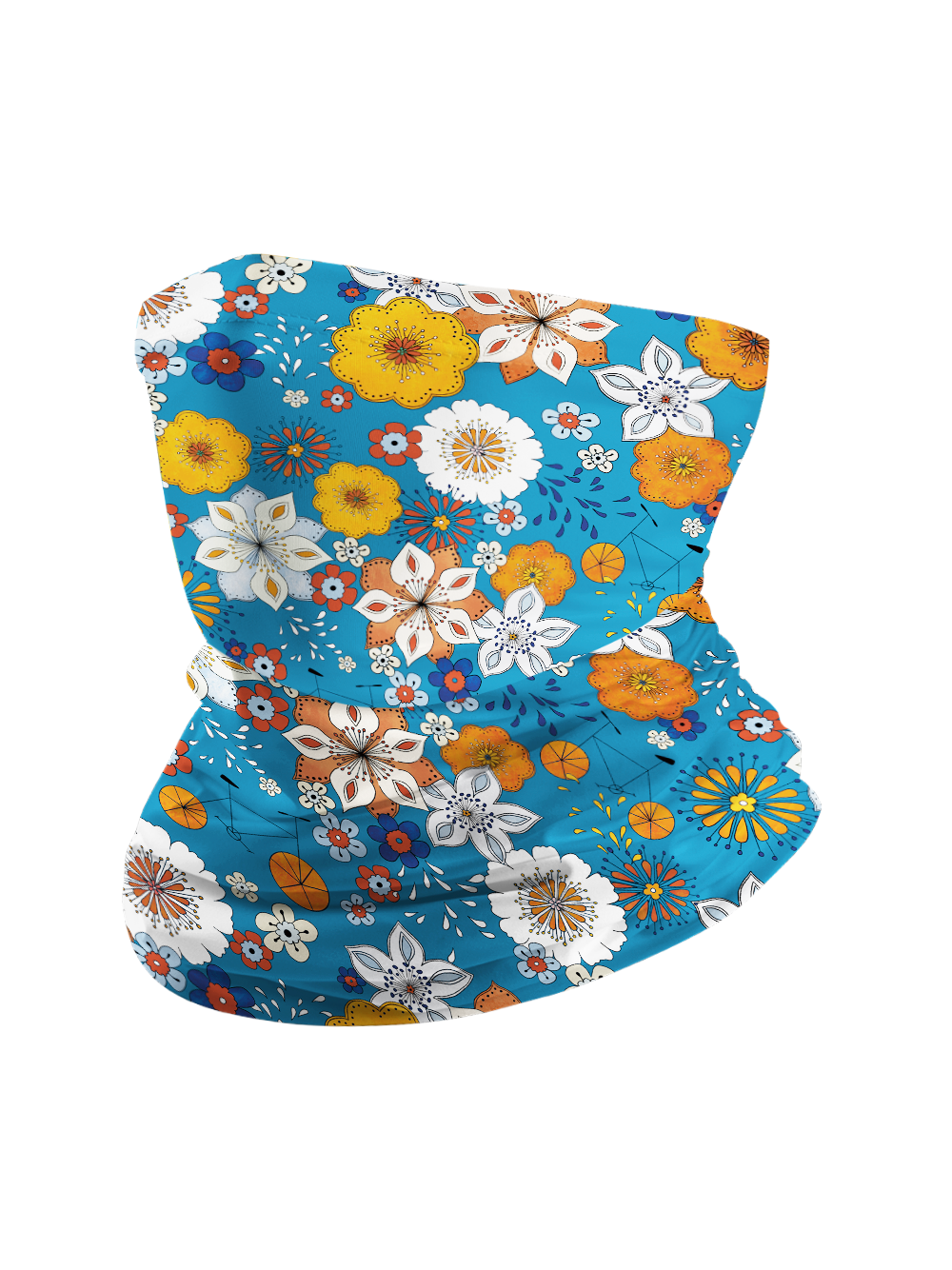 Orionride Flat Flowers Lightweight Cycling Neck Gaiter
