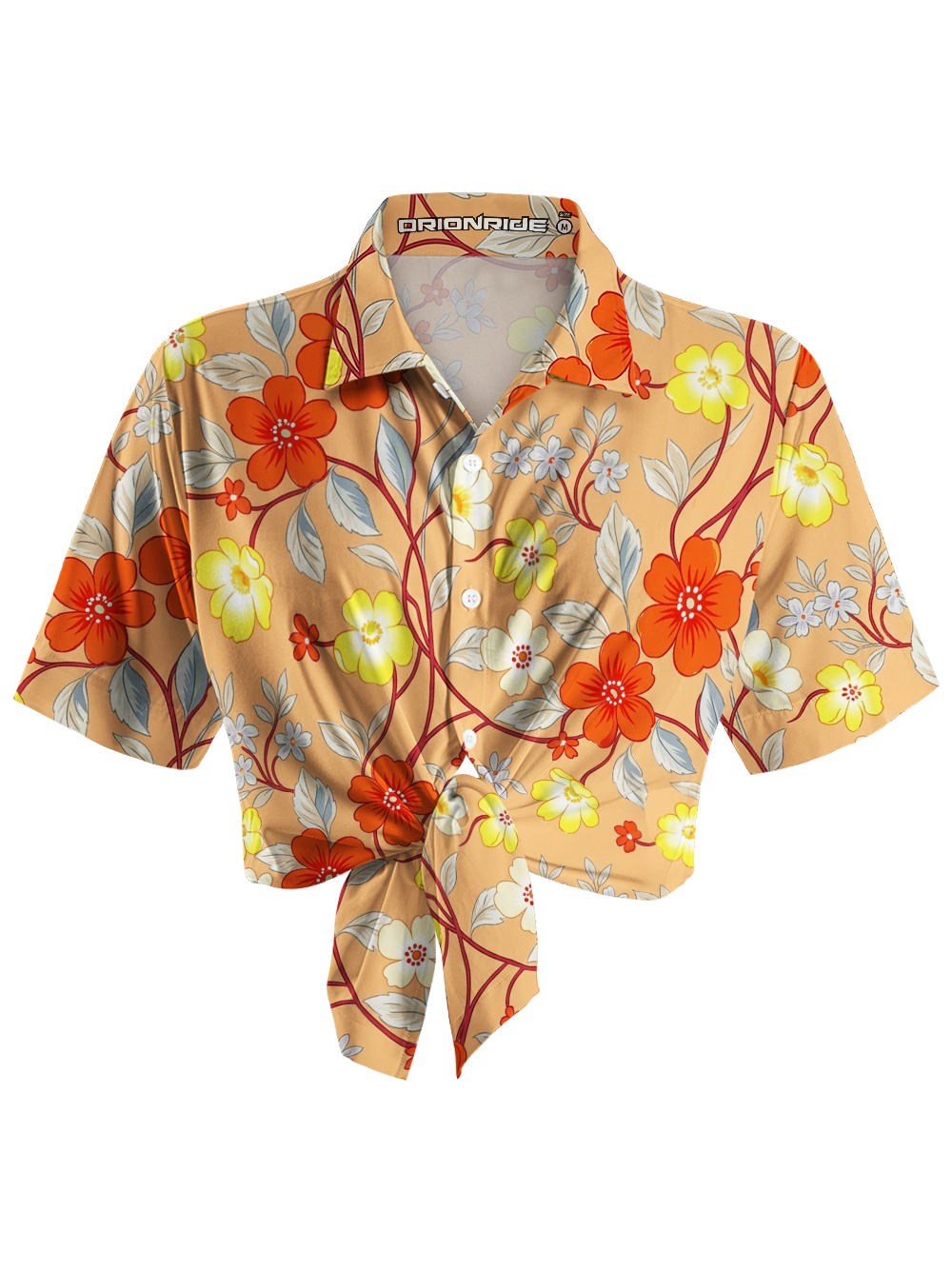 Orionride Vine Branches Zipper Pockets Ultra Lightweight Short Sleeves Women's Gravel Shirt