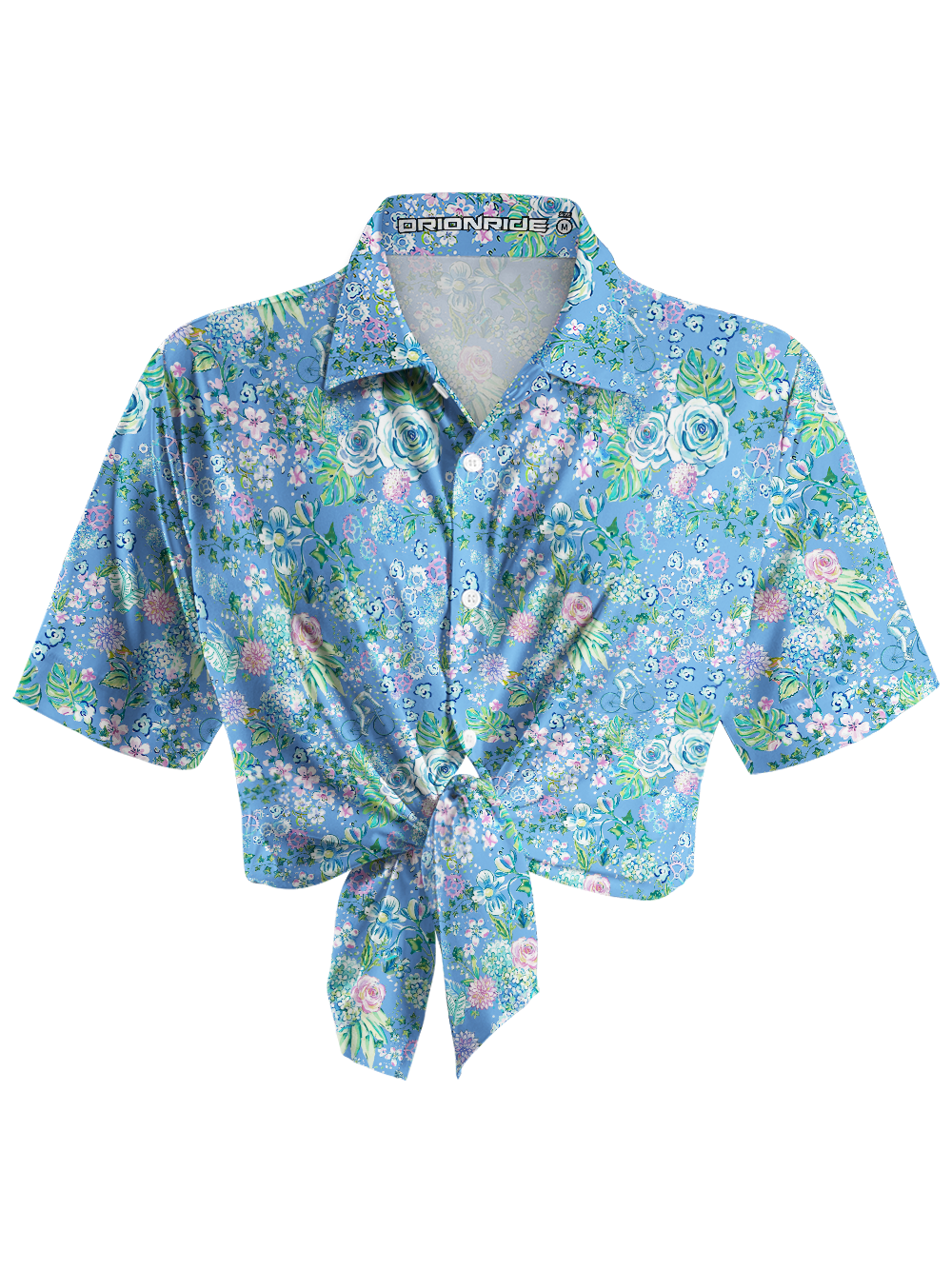 Orionride Whispering Roses Zipper Pockets Ultra Lightweight Short Sleeves Women's Gravel Shirt