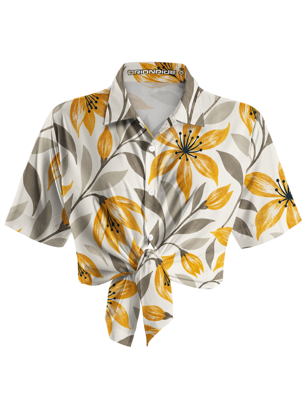 Orionride Autumn Blooms Zipper Pockets Ultra Lightweight Short Sleeves Women's Gravel Shirt