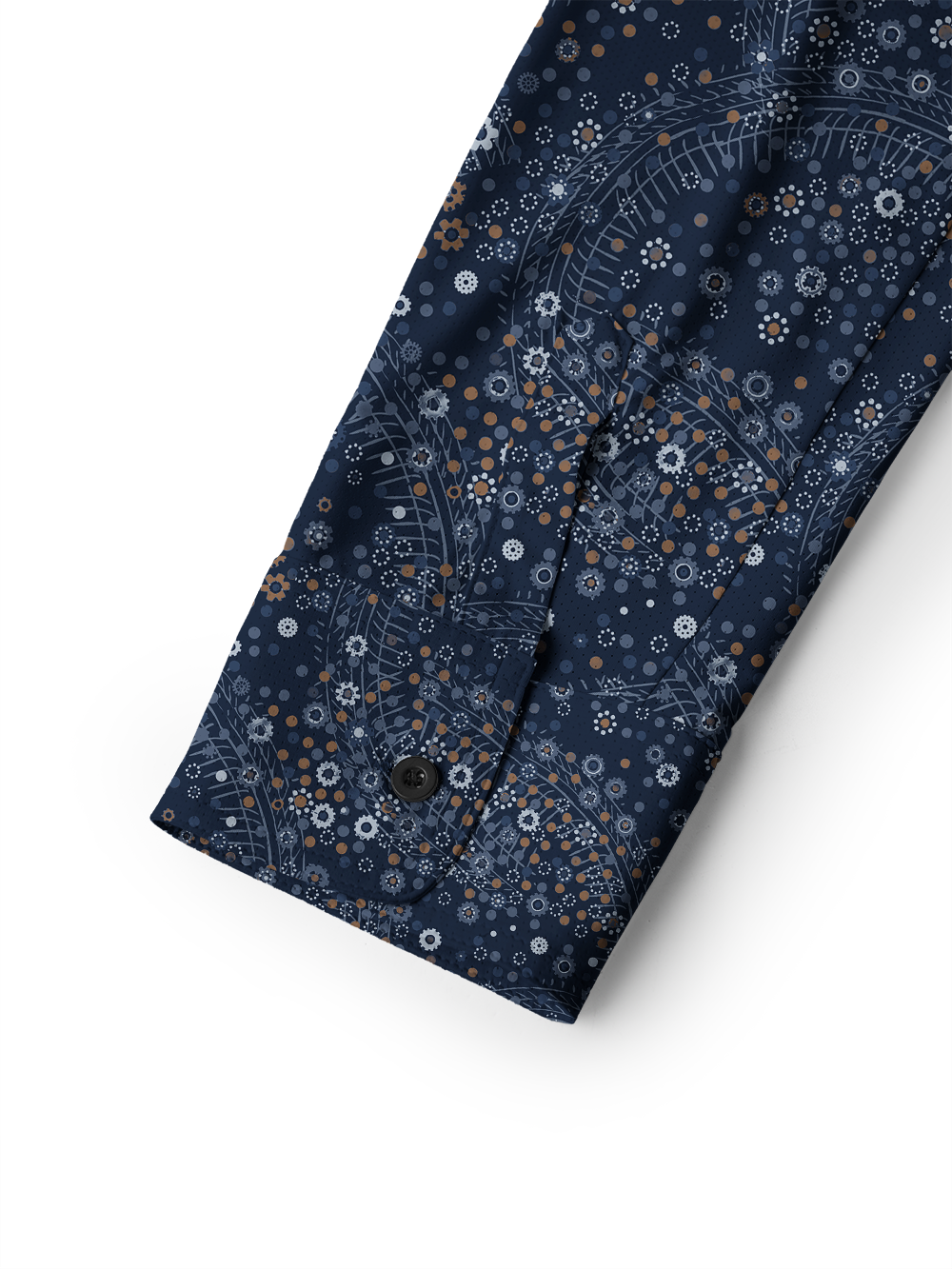 Orionride Gears and Flowers Men's Stretchy Breathable Long Sleeve Gravel Shirt