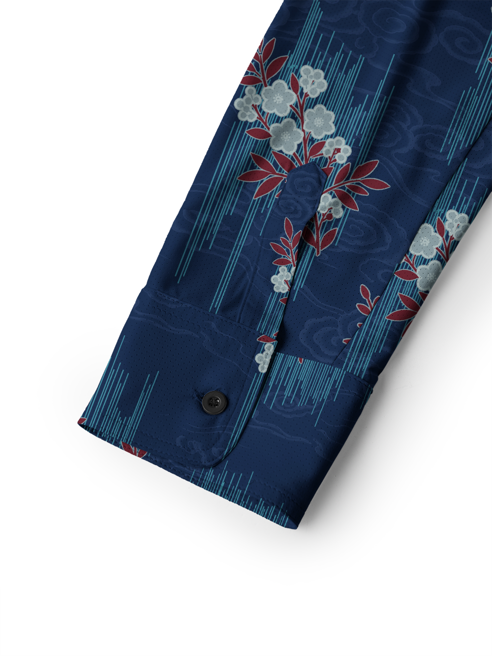 Orionride Rainy Floral Men's Stretchy Breathable Long Sleeve Gravel Shirt