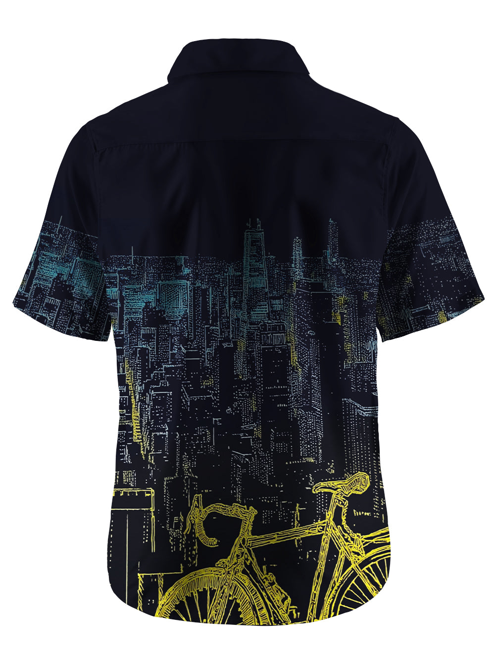 Orionride City Night View Zipper Pockets Ultra Lightweight Short Sleeves Gravel Shirt