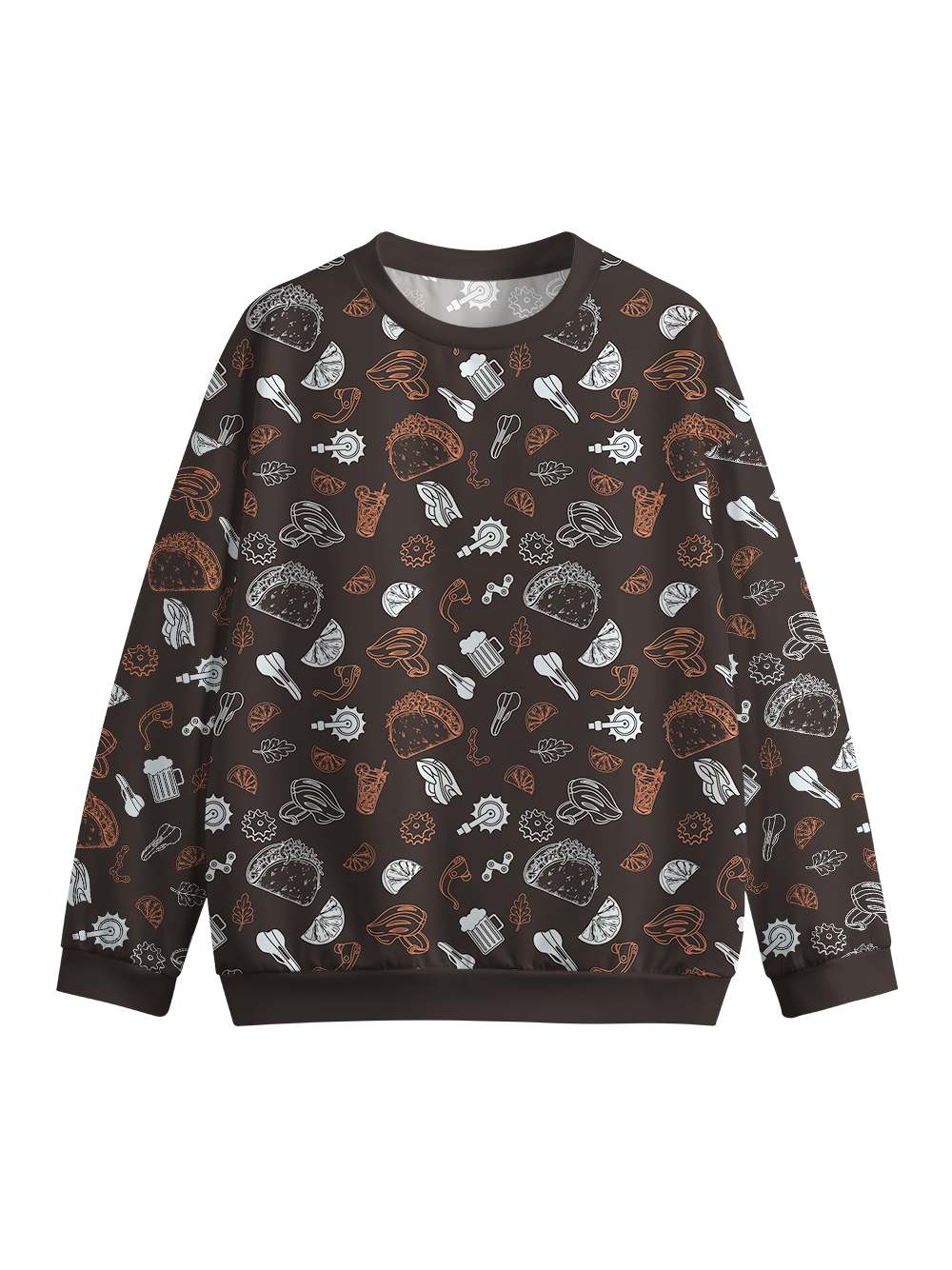 Orionride Food Party Crew Neck Pullover Sweatshirt